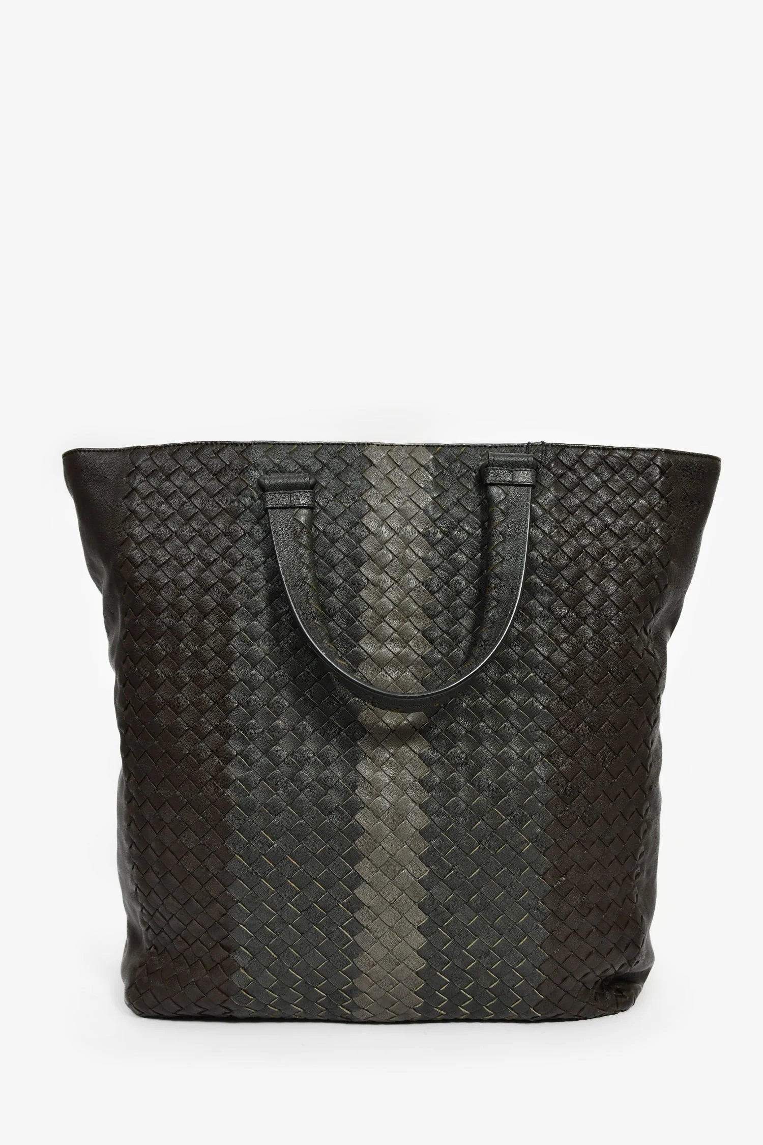 Bottega Veneta Black Intrecciato Leather Top Handle Tote Bag with Strap - Image 2