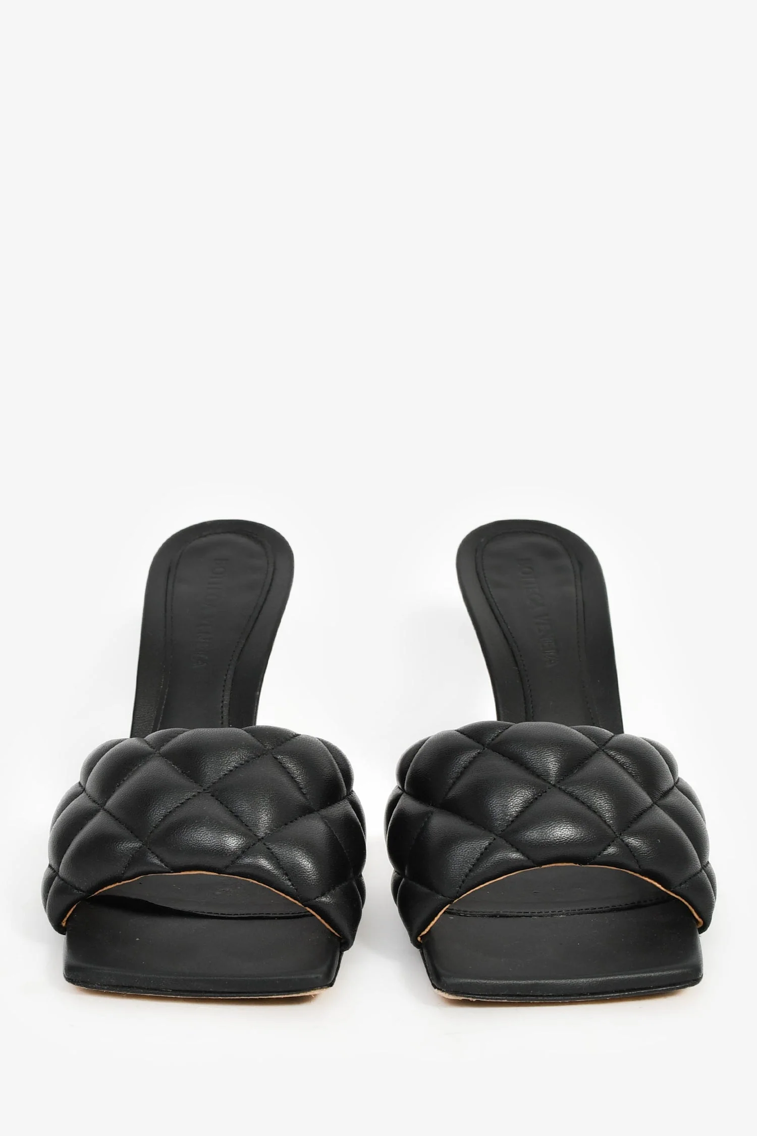 Bottega Veneta Black Intrecciato Padded Heeled Sandals Size 37.5 - Image 3