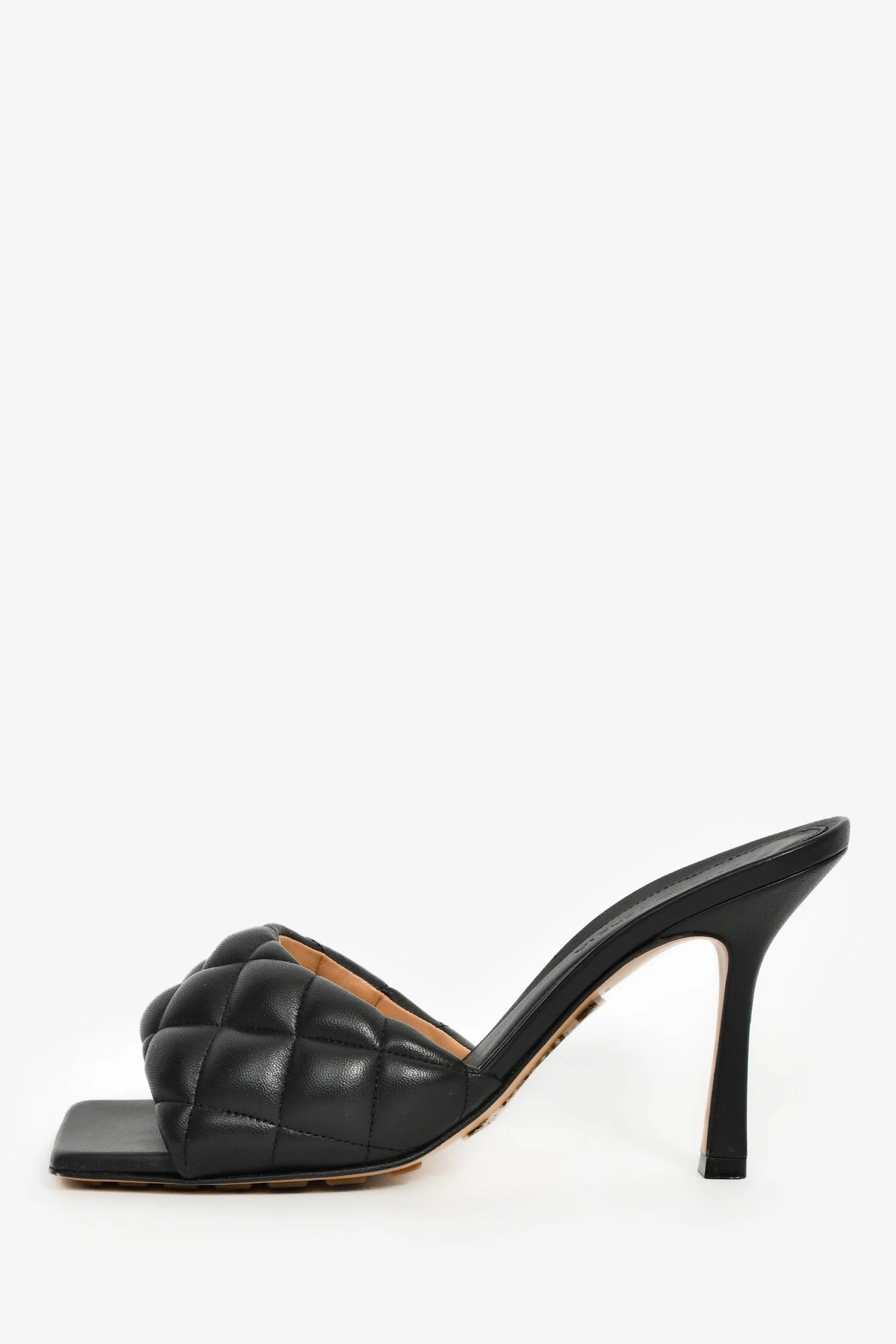 Bottega Veneta Black Intrecciato Padded Heeled Sandals Size 37.5 - Image 4