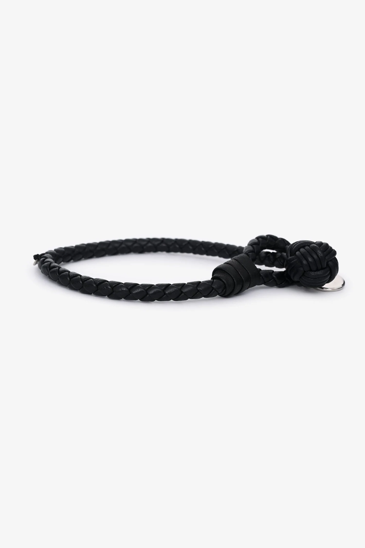 Bottega Veneta Black Leather Intrecciato Knot Bracelet - Image 4