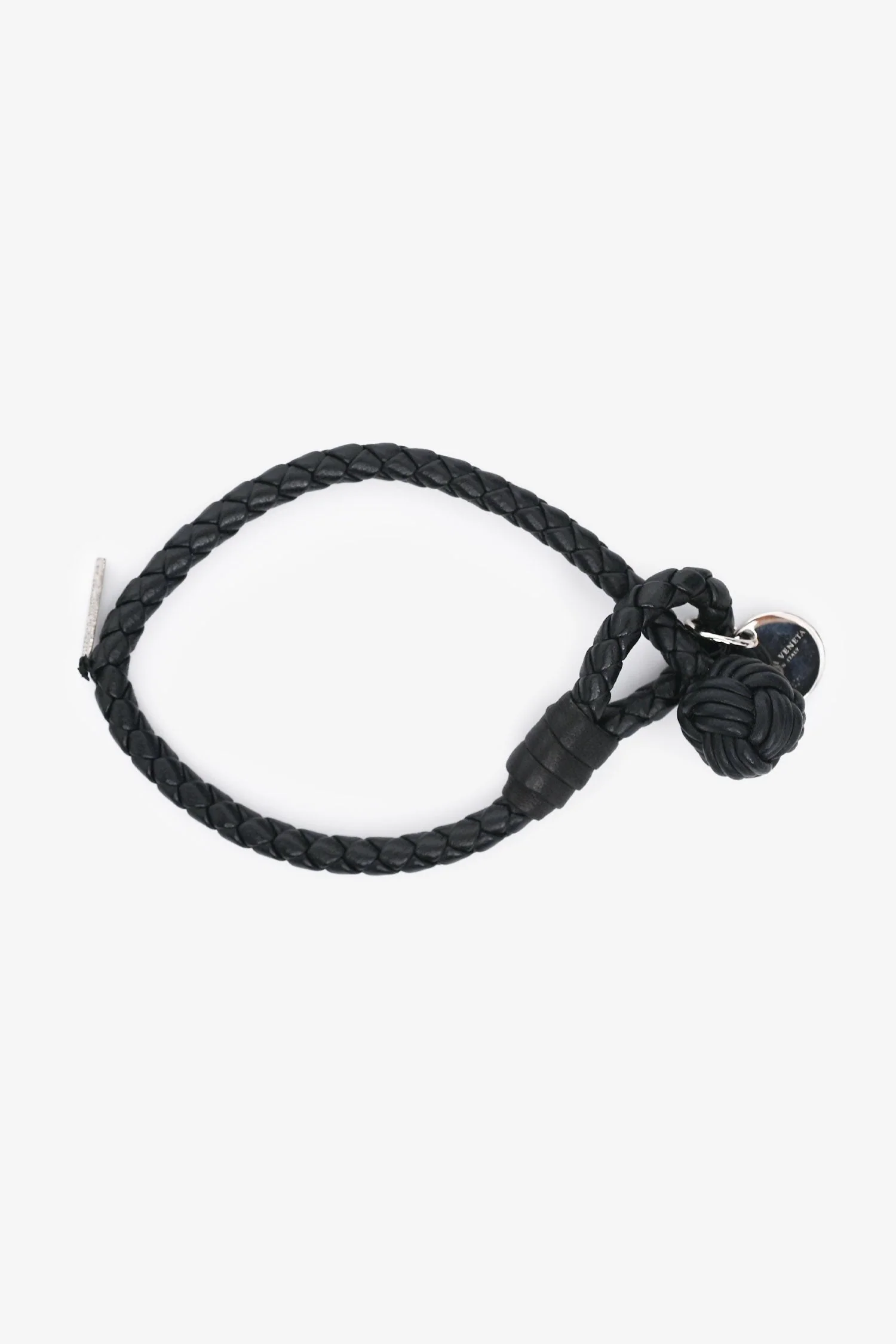 Bottega Veneta Black Leather Intrecciato Knot Bracelet - Image 5