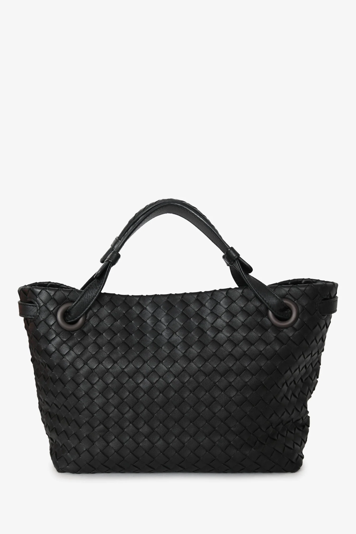 Bottega Veneta Black Leather Intrecciato Small 'Garda' Tote - Image 2
