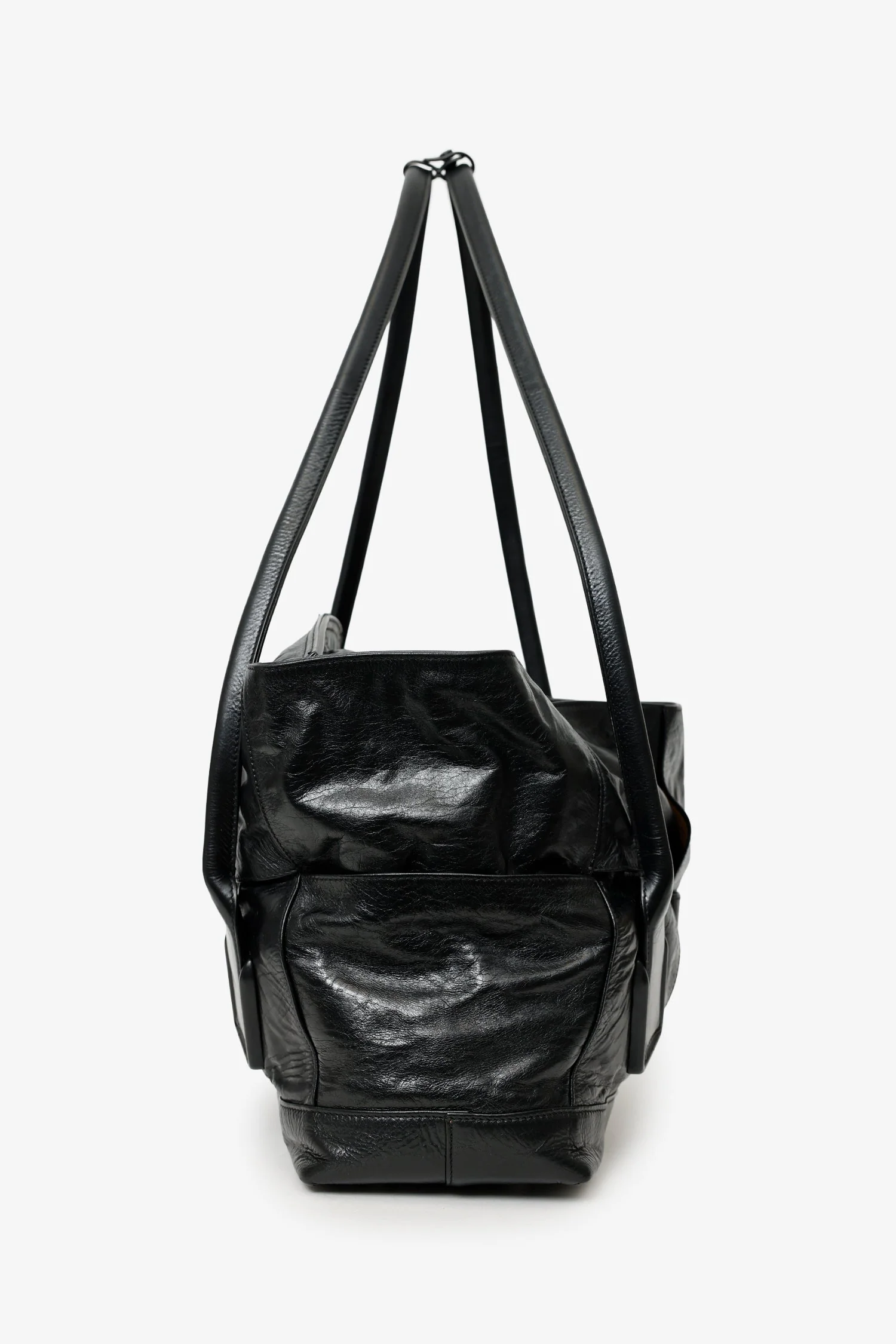 Bottega Veneta Black Maxi Intrecciato Leather Large Arco Slouch Bag - Image 2