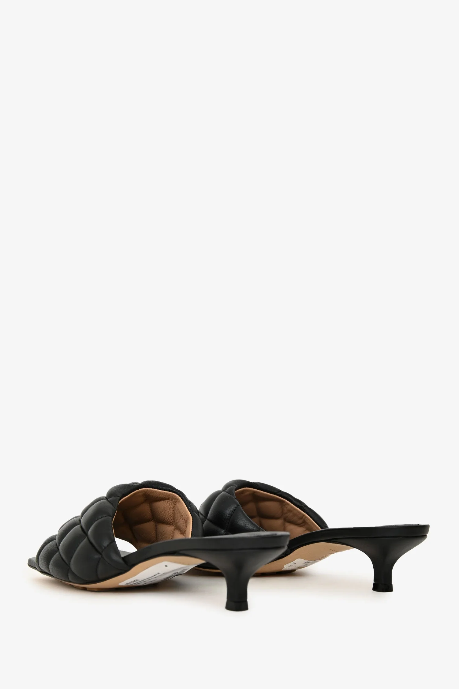 Bottega Veneta Black Quilted Puff Leather 'Lido' Kitten Heels Size 38.5 - Image 4