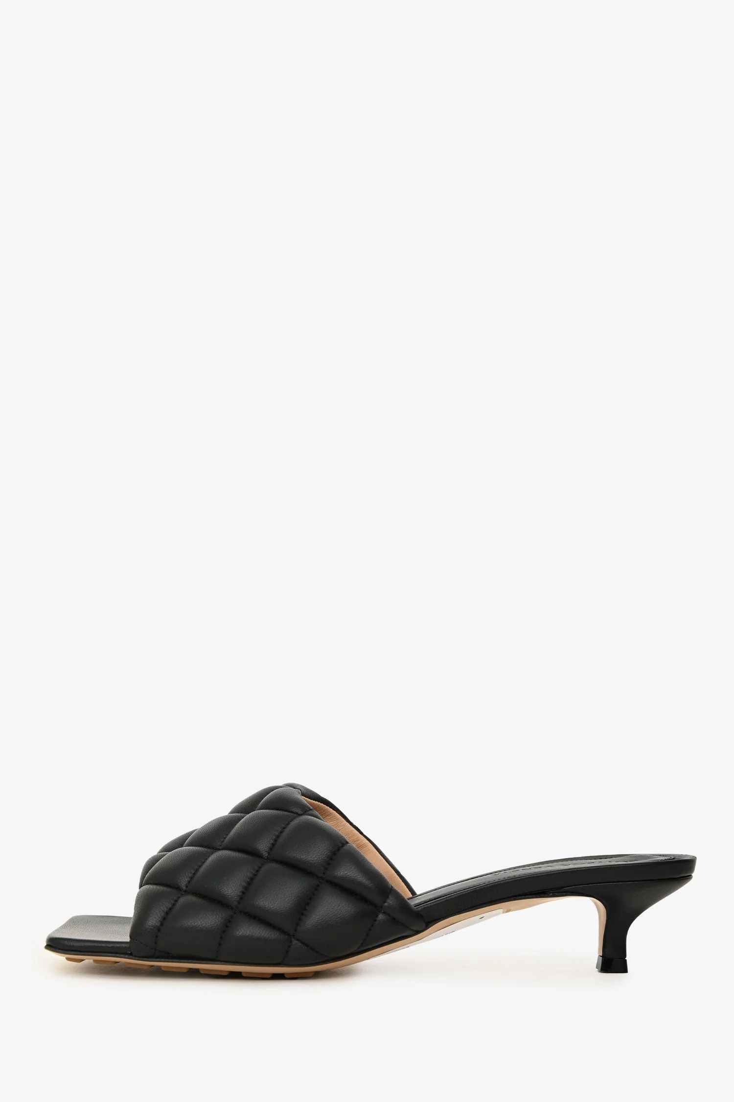 Bottega Veneta Black Quilted Puff Leather 'Lido' Kitten Heels Size 38.5 - Image 5