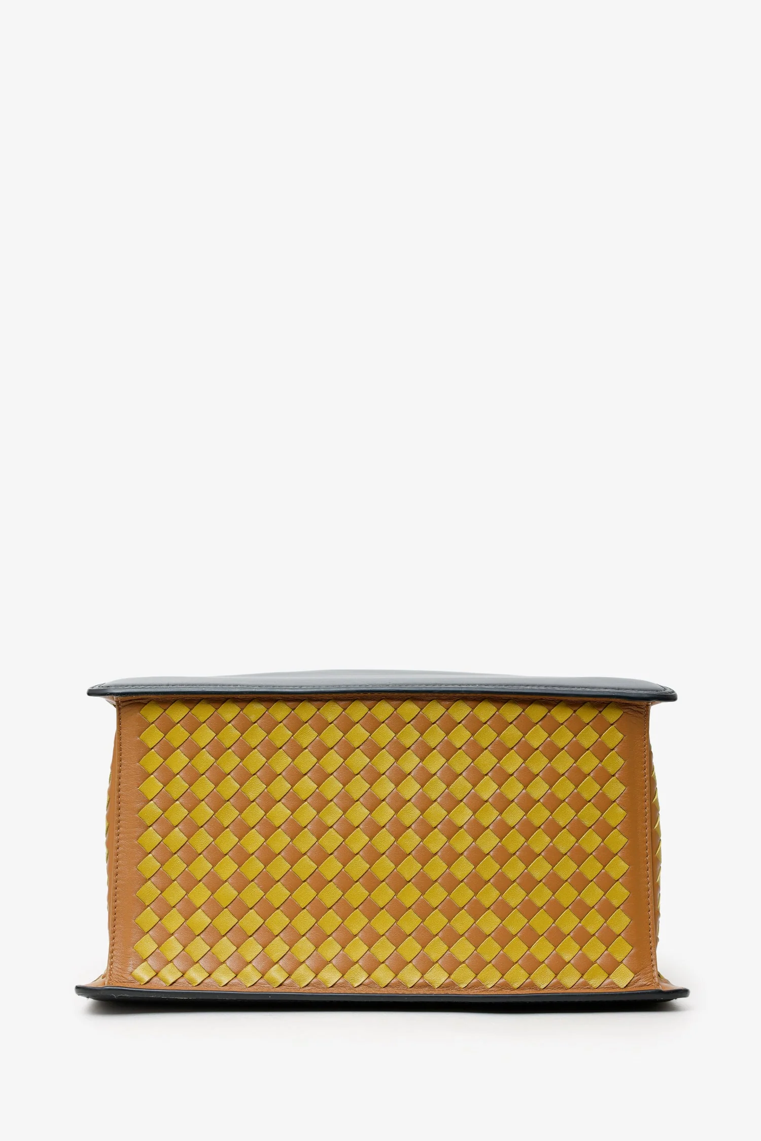 Bottega Veneta Black Smooth Leather/Intrecciato French Tote - Image 5