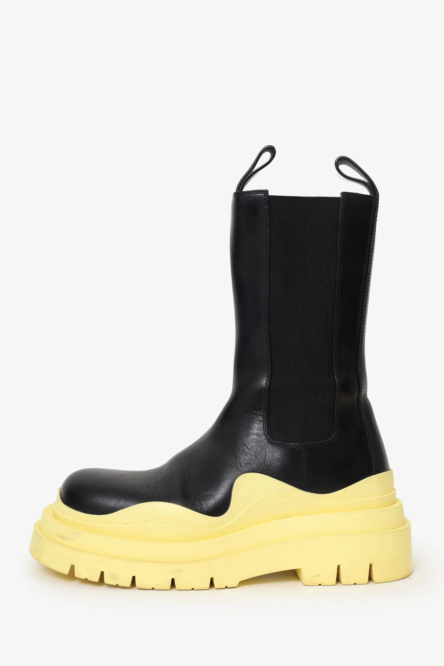 Bottega Veneta Black/Yellow Tire Chelsea Boots Size 35 - Image 5