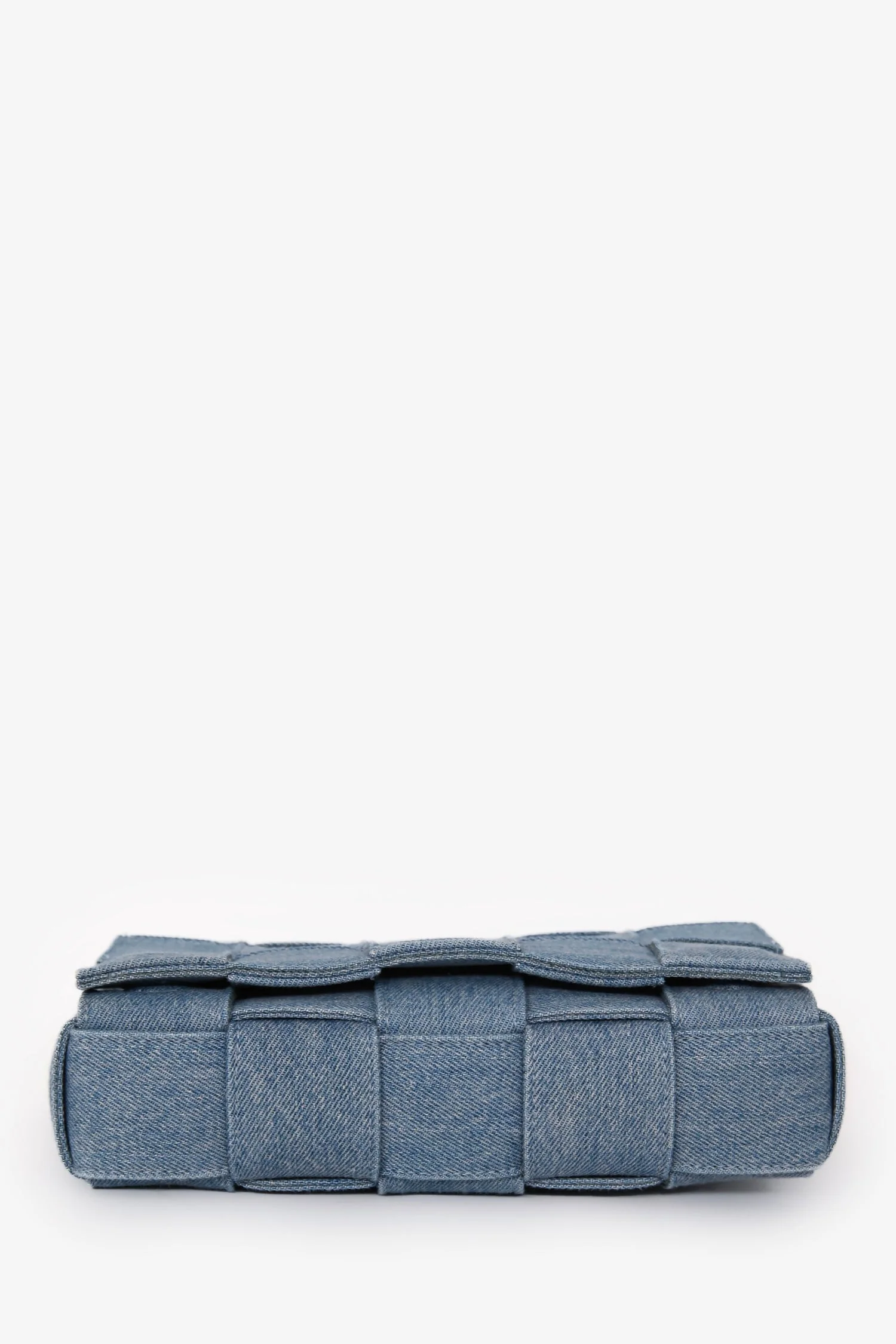 Bottega Veneta Blue Denim Intrecciato Cassette Crossbody Bag - Image 5