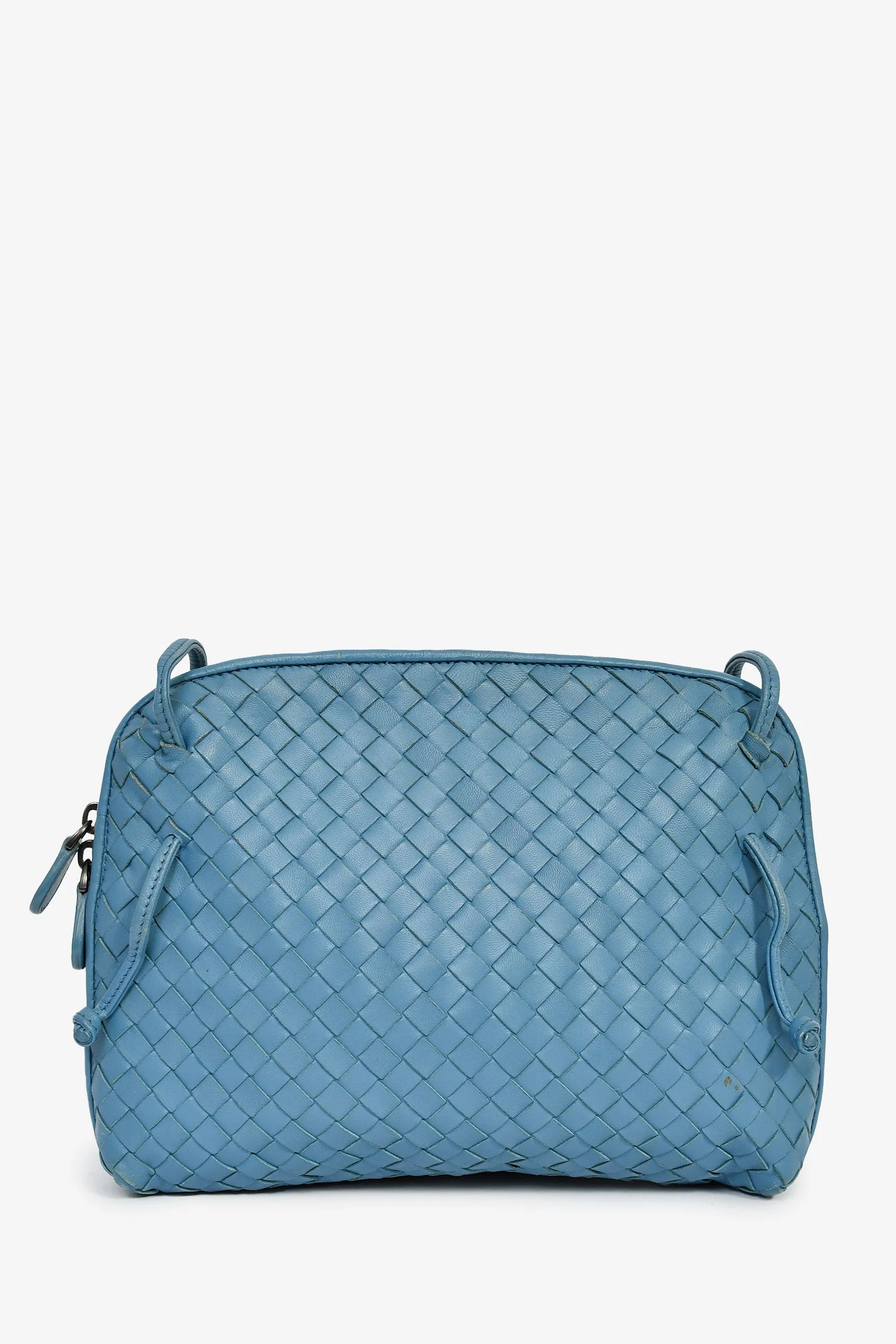 Bottega Veneta Blue Intrecciato Leather Crossbody Bag - Image 2