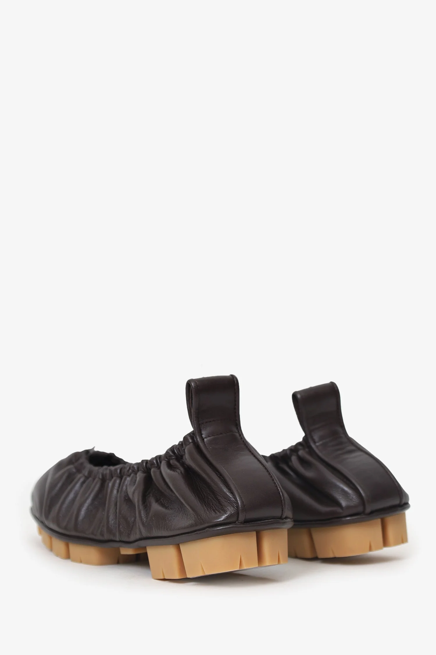 Bottega Veneta Brown Leather 'Shore Ballerina' Flats Size 36 - Image 4