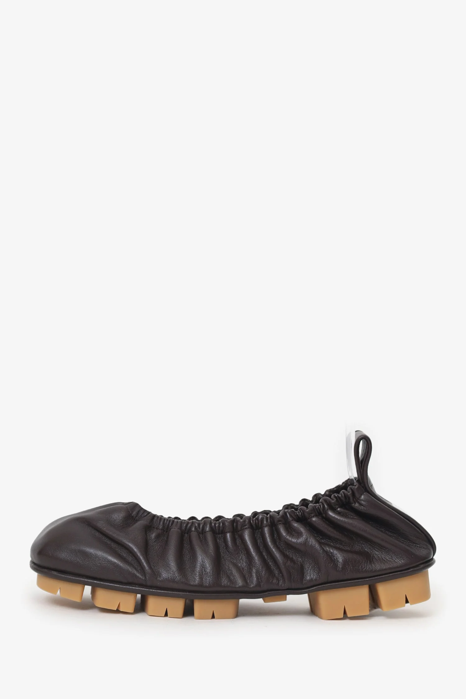 Bottega Veneta Brown Leather 'Shore Ballerina' Flats Size 36 - Image 5