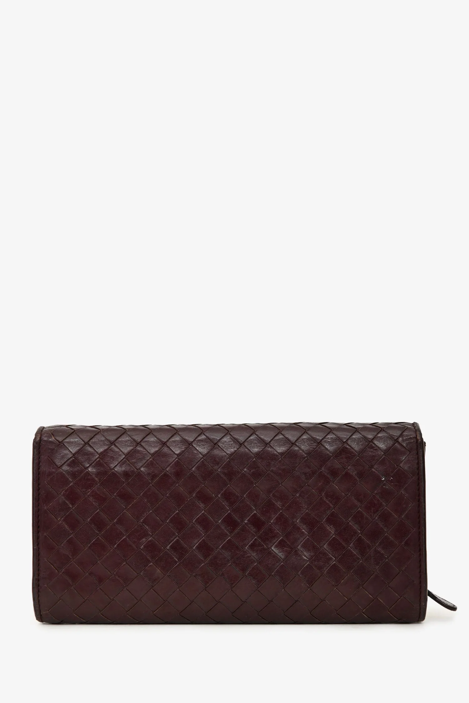 Bottega Veneta Burgundy Leather Intrecciato Long Wallet - Image 2