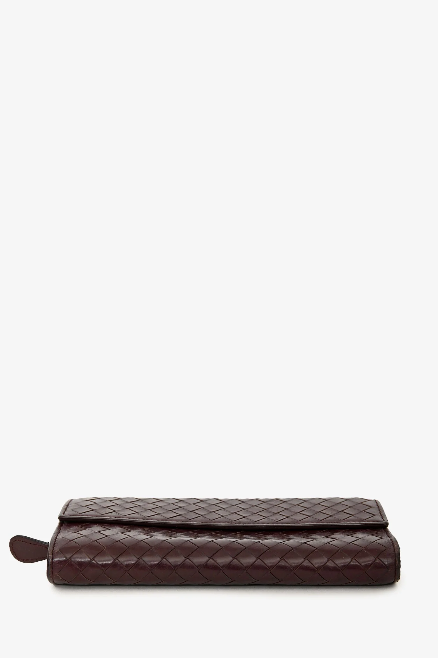Bottega Veneta Burgundy Leather Intrecciato Long Wallet - Image 5
