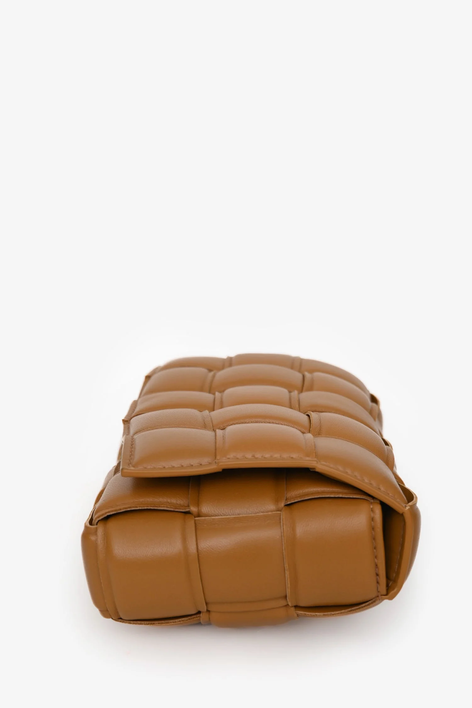 Bottega Veneta Camel Intrecciato Mini Padded Cassette Crossbody Bag - Image 3