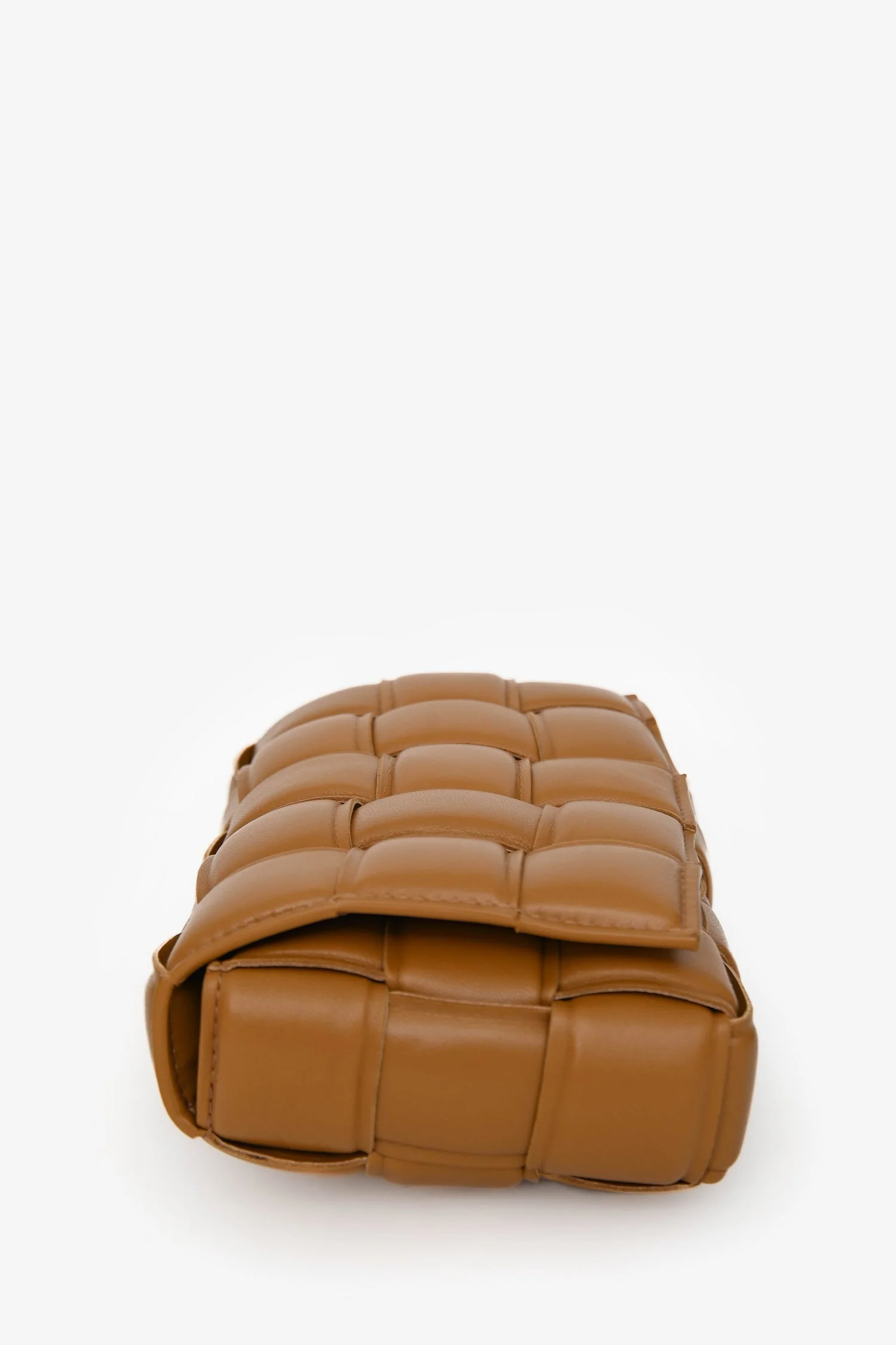 Bottega Veneta Camel Intrecciato Mini Padded Cassette Crossbody Bag - Image 4