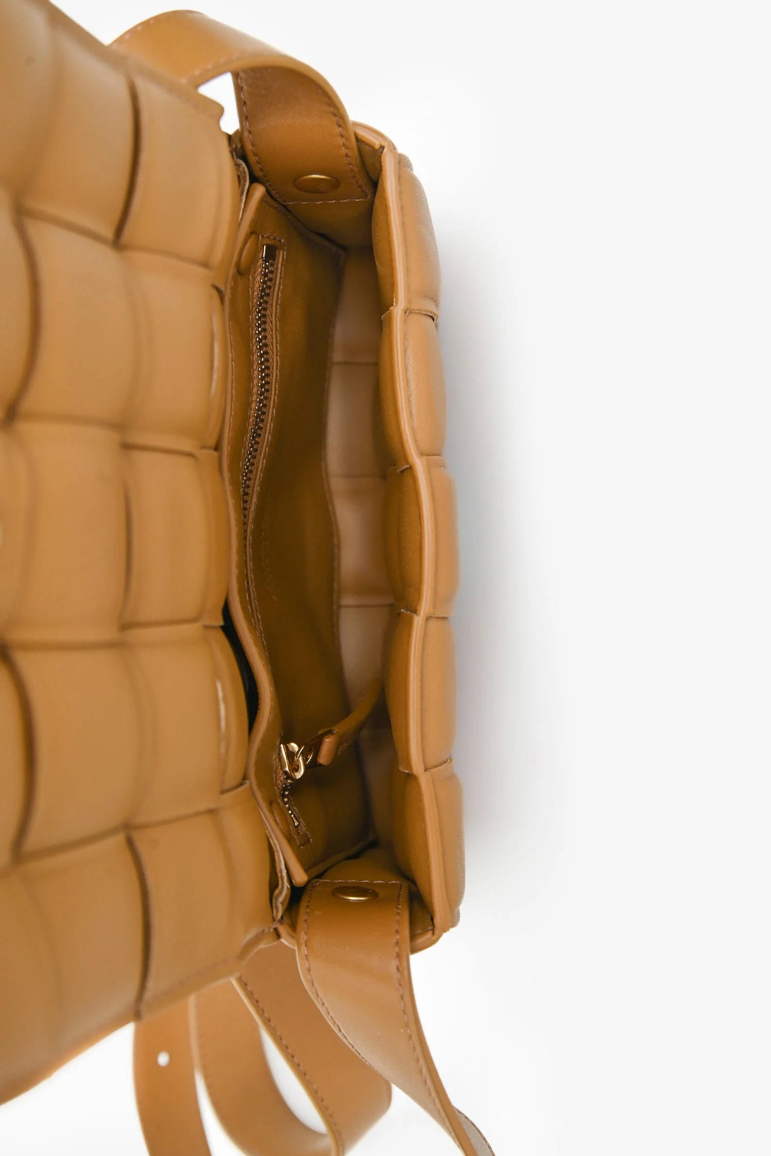 Bottega Veneta Camel Intrecciato Mini Padded Cassette Crossbody Bag - Image 6