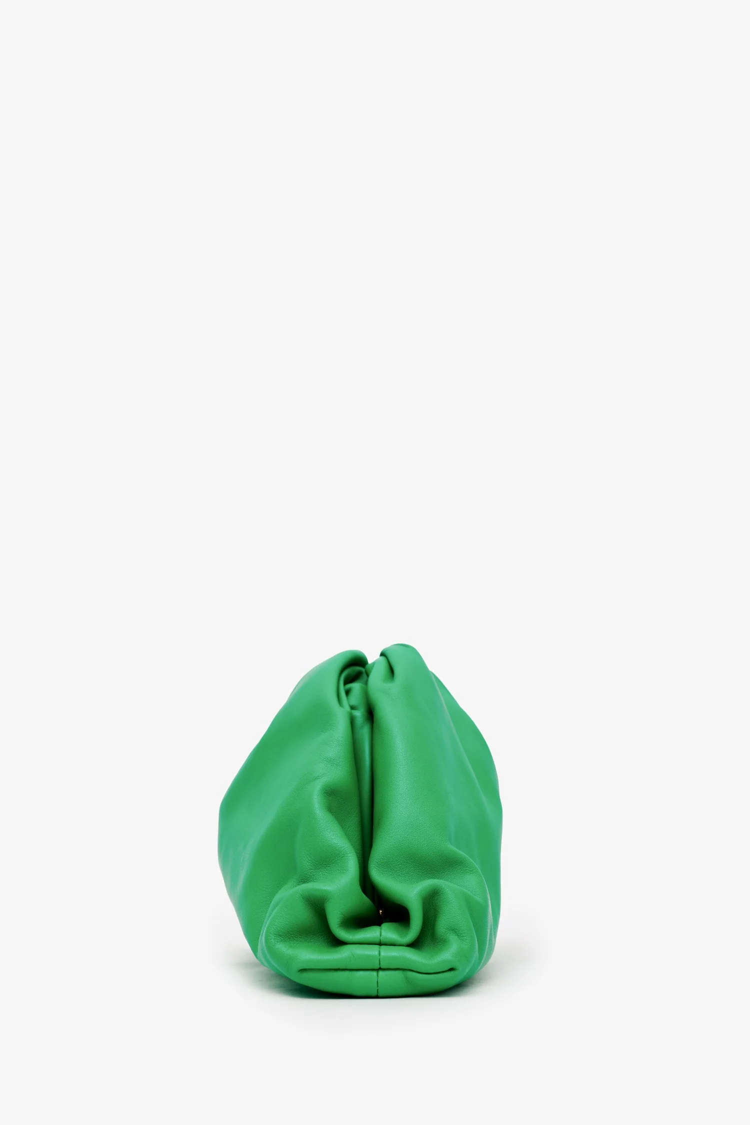 Bottega Veneta Emerald Green Leather Large Classic Pouch - Image 3