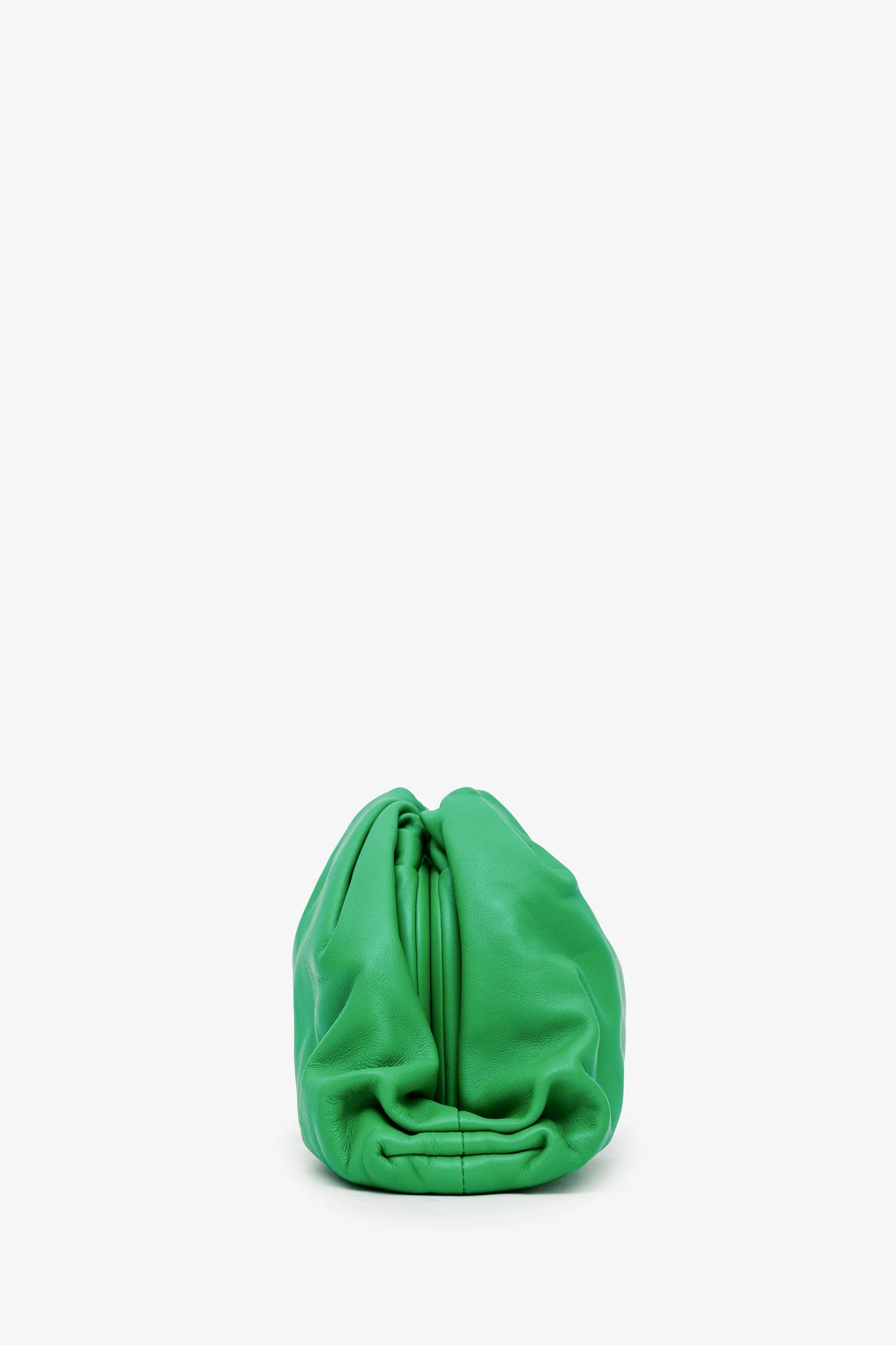 Bottega Veneta Emerald Green Leather Large Classic Pouch - Image 4