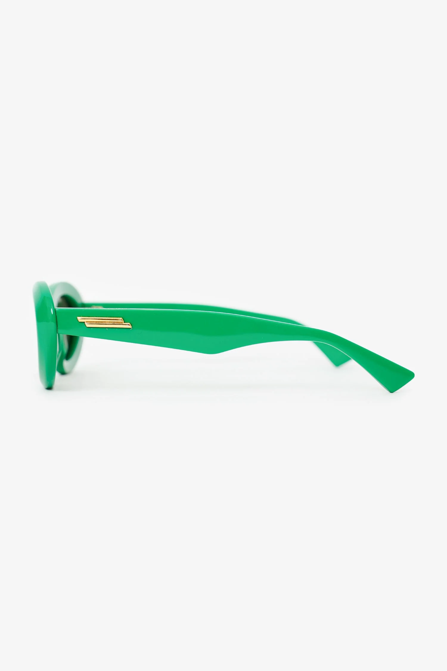 Bottega Veneta Green Frame Oval Sunglasses - Image 3