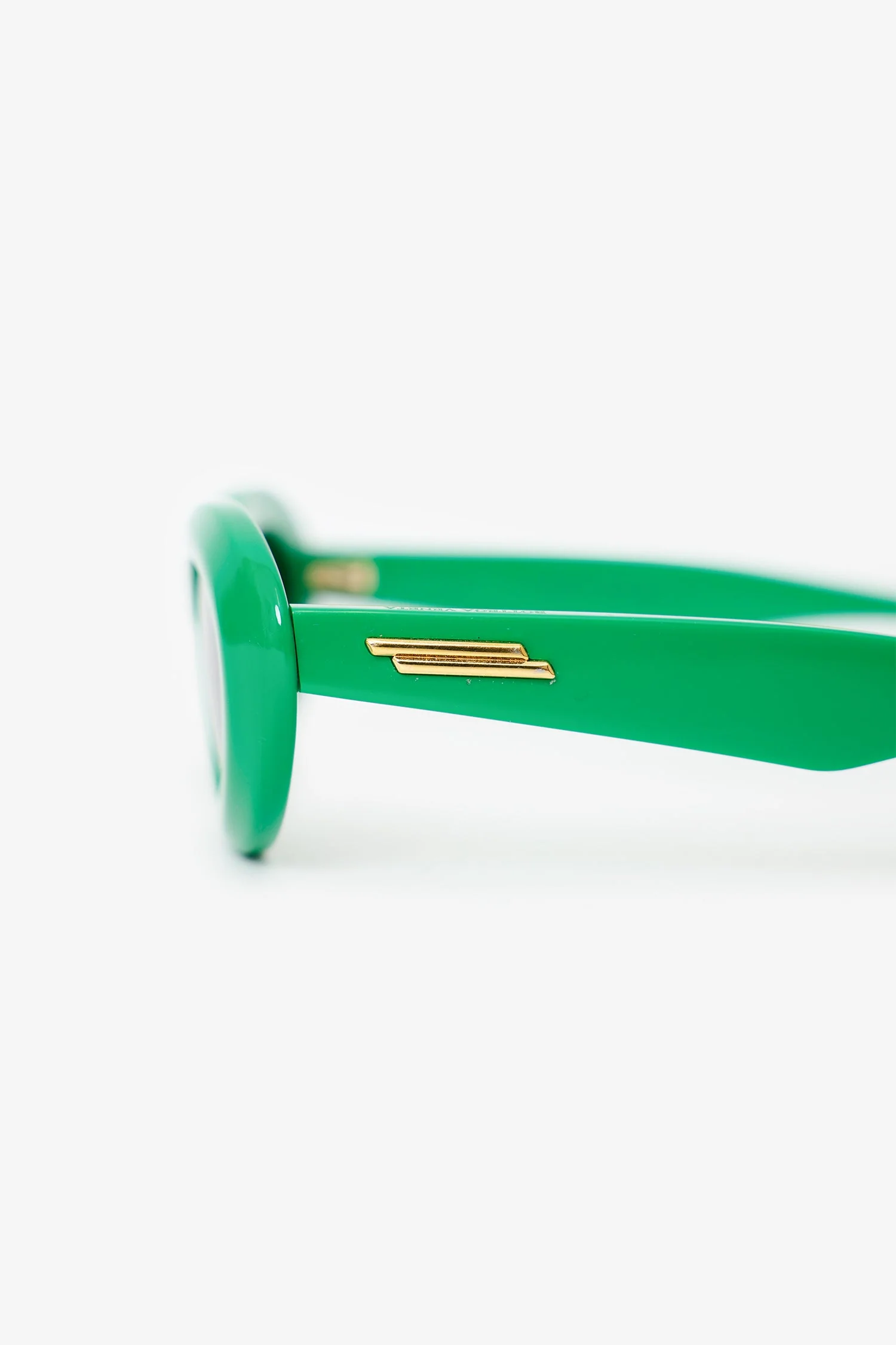 Bottega Veneta Green Frame Oval Sunglasses - Image 4
