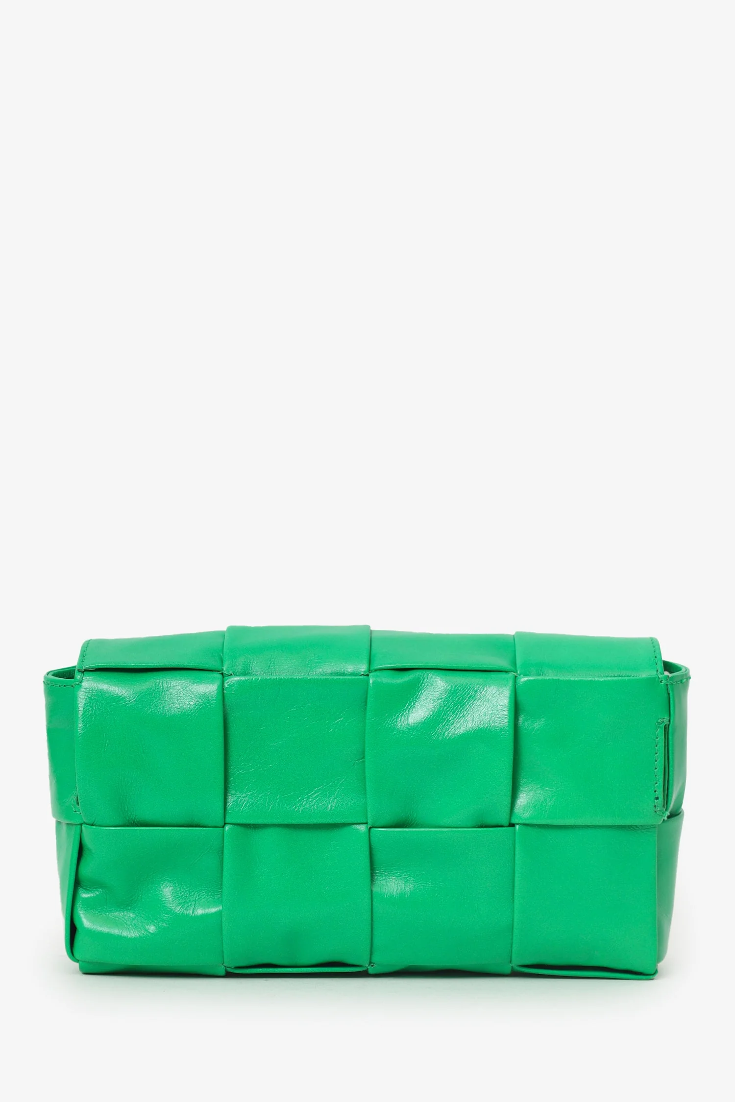 Bottega Veneta Green Leather Cassette Bag - Image 3