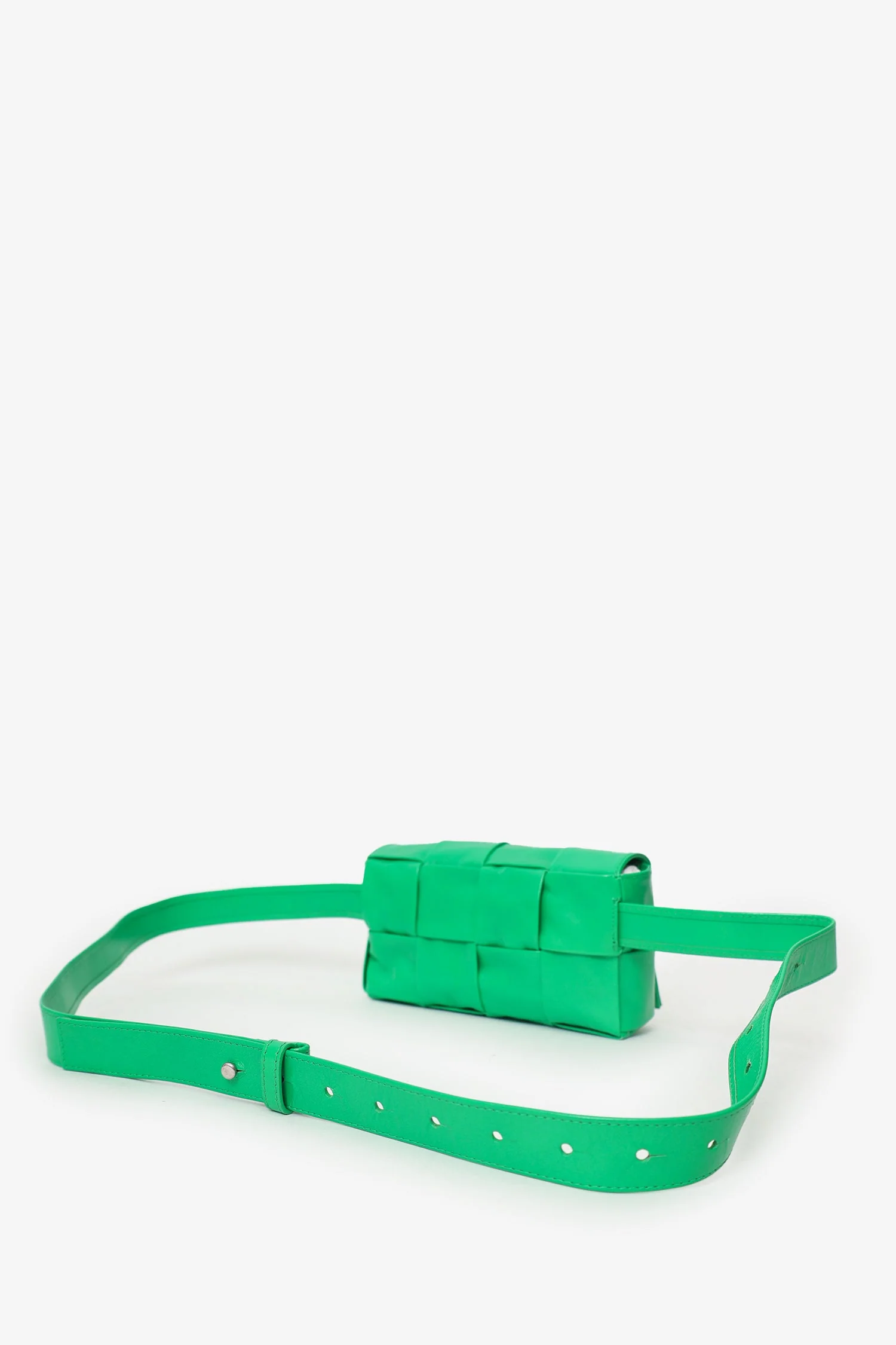 Bottega Veneta Green Leather Cassette Bag - Image 7