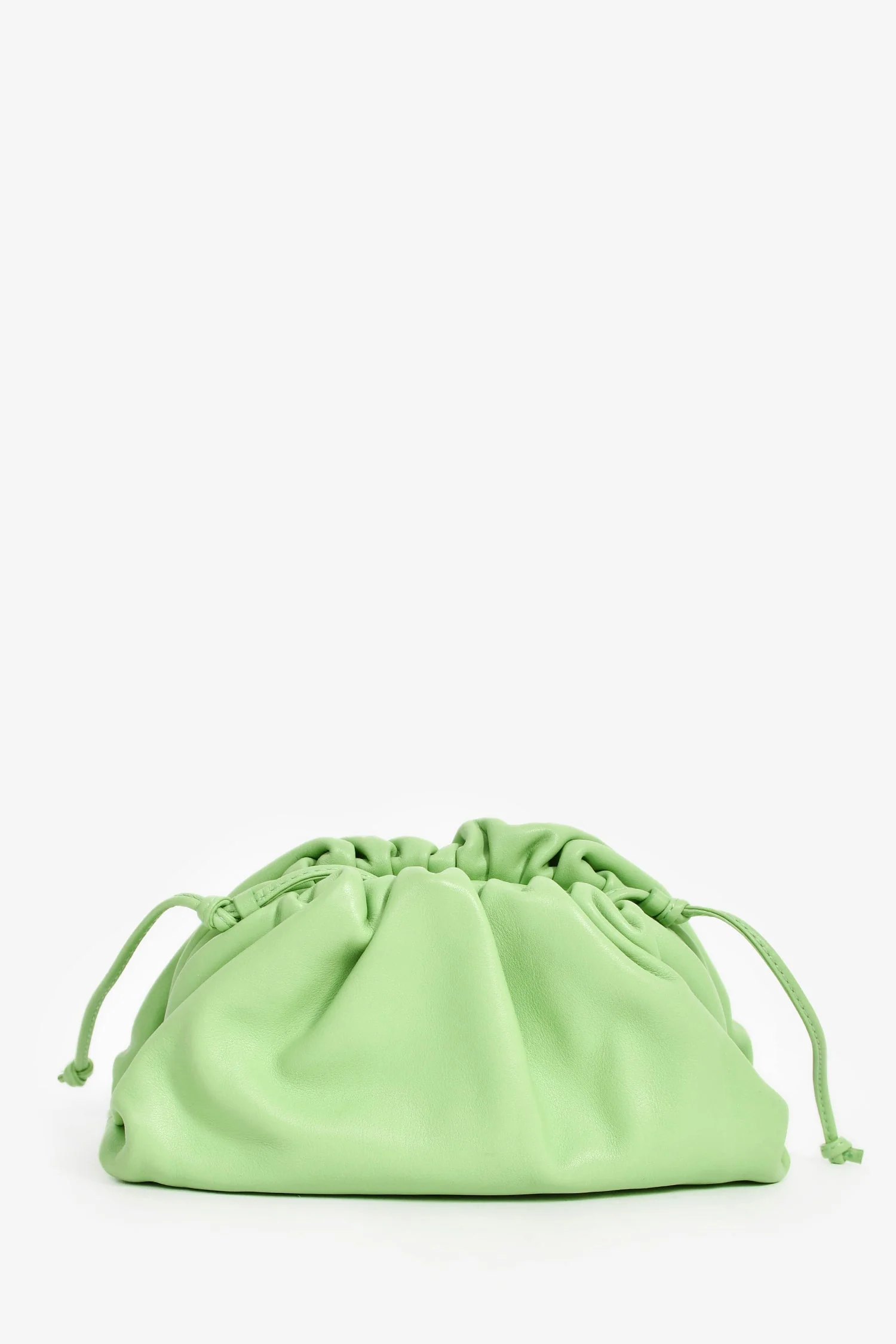 Bottega Veneta Green Leather Mini Pouch - Image 2