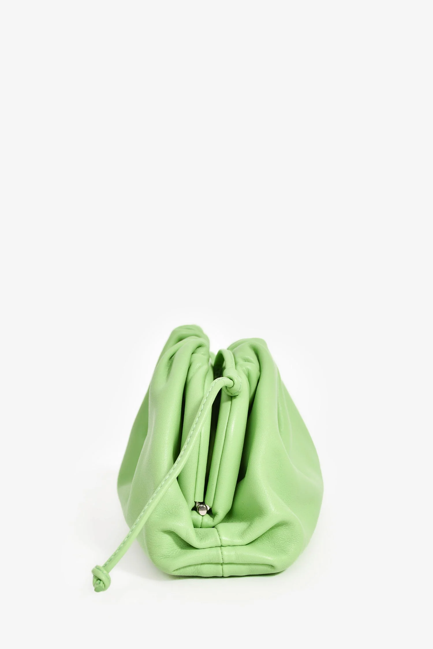 Bottega Veneta Green Leather Mini Pouch - Image 3