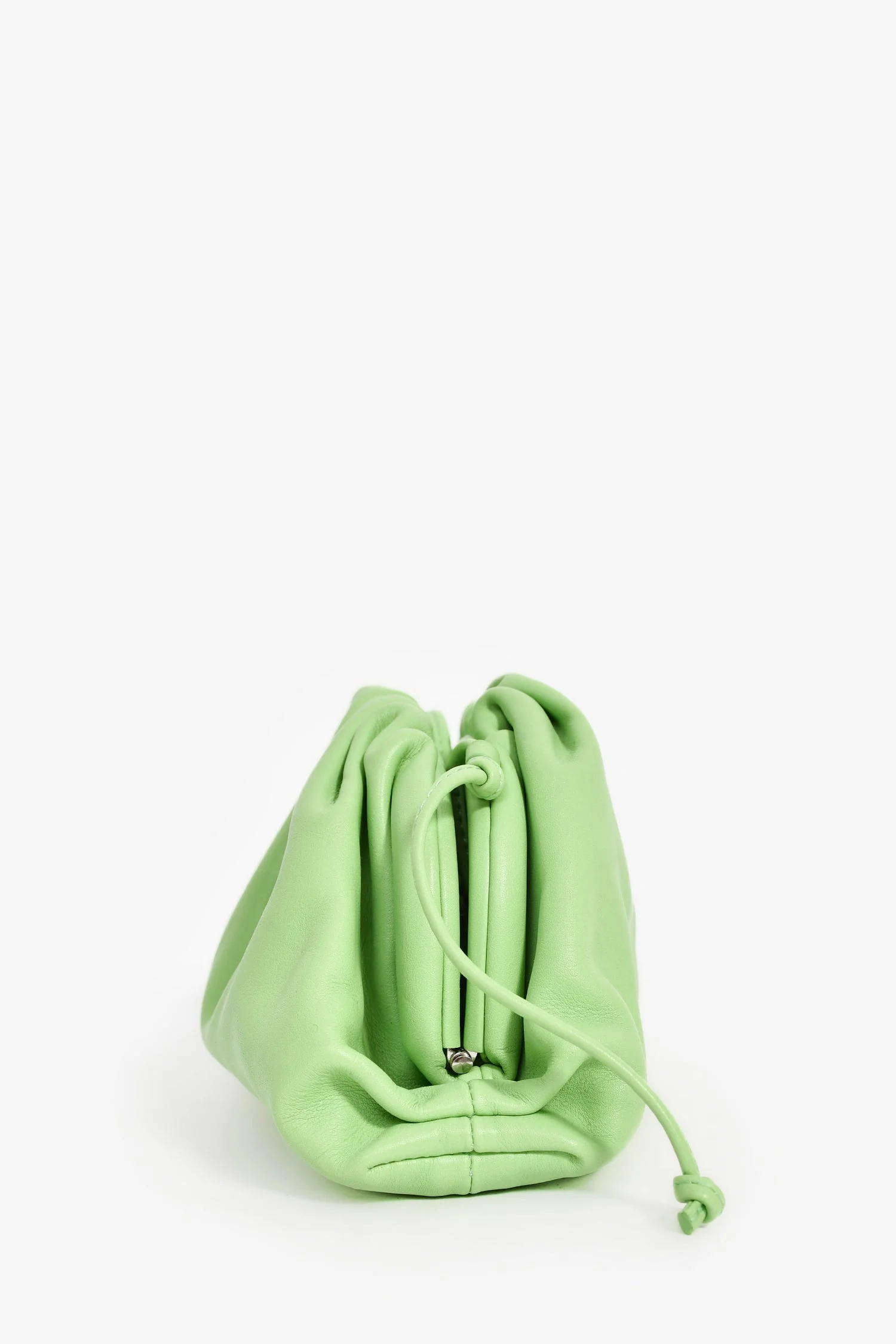Bottega Veneta Green Leather Mini Pouch - Image 4