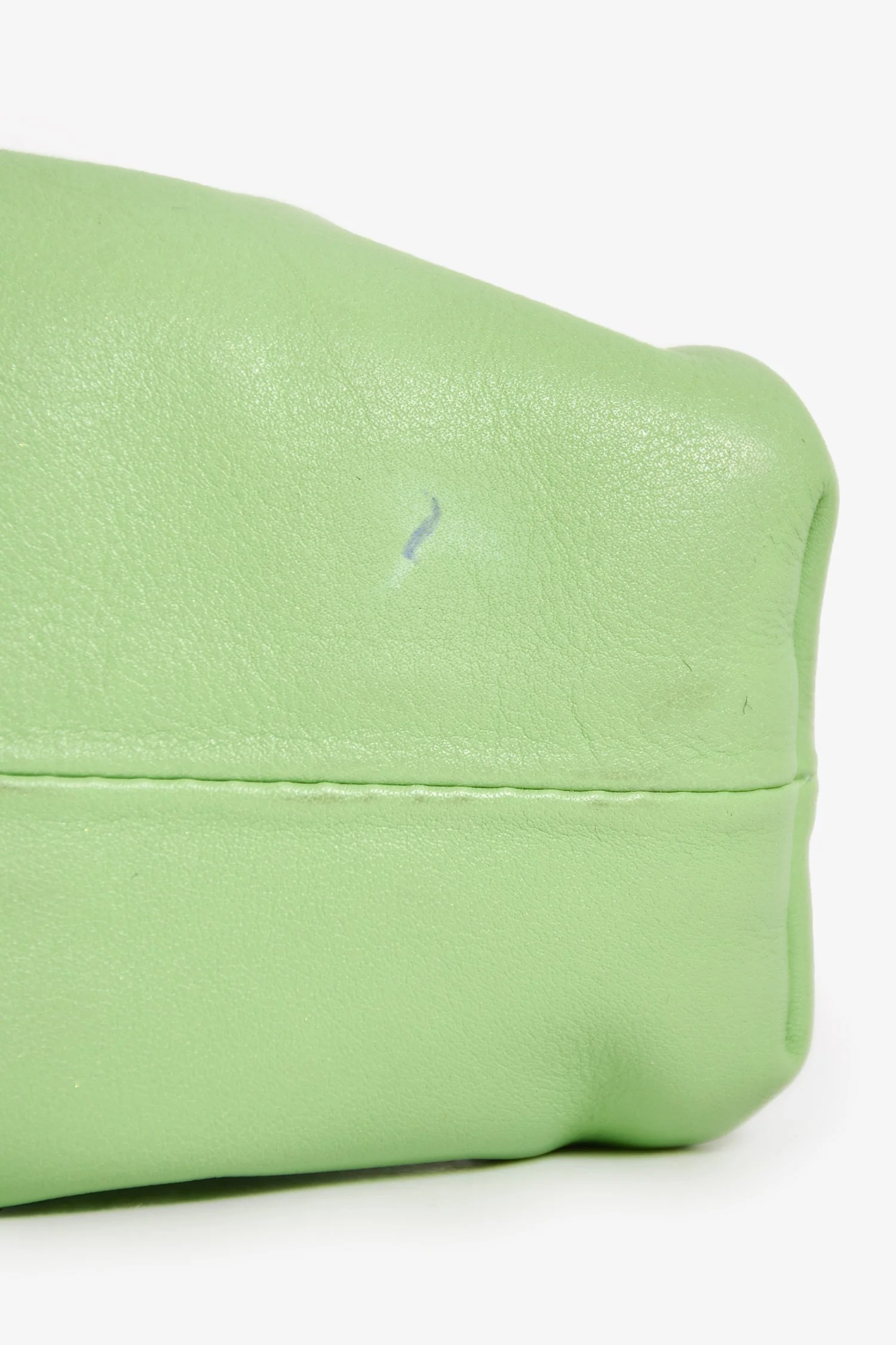 Bottega Veneta Green Leather Mini Pouch - Image 6
