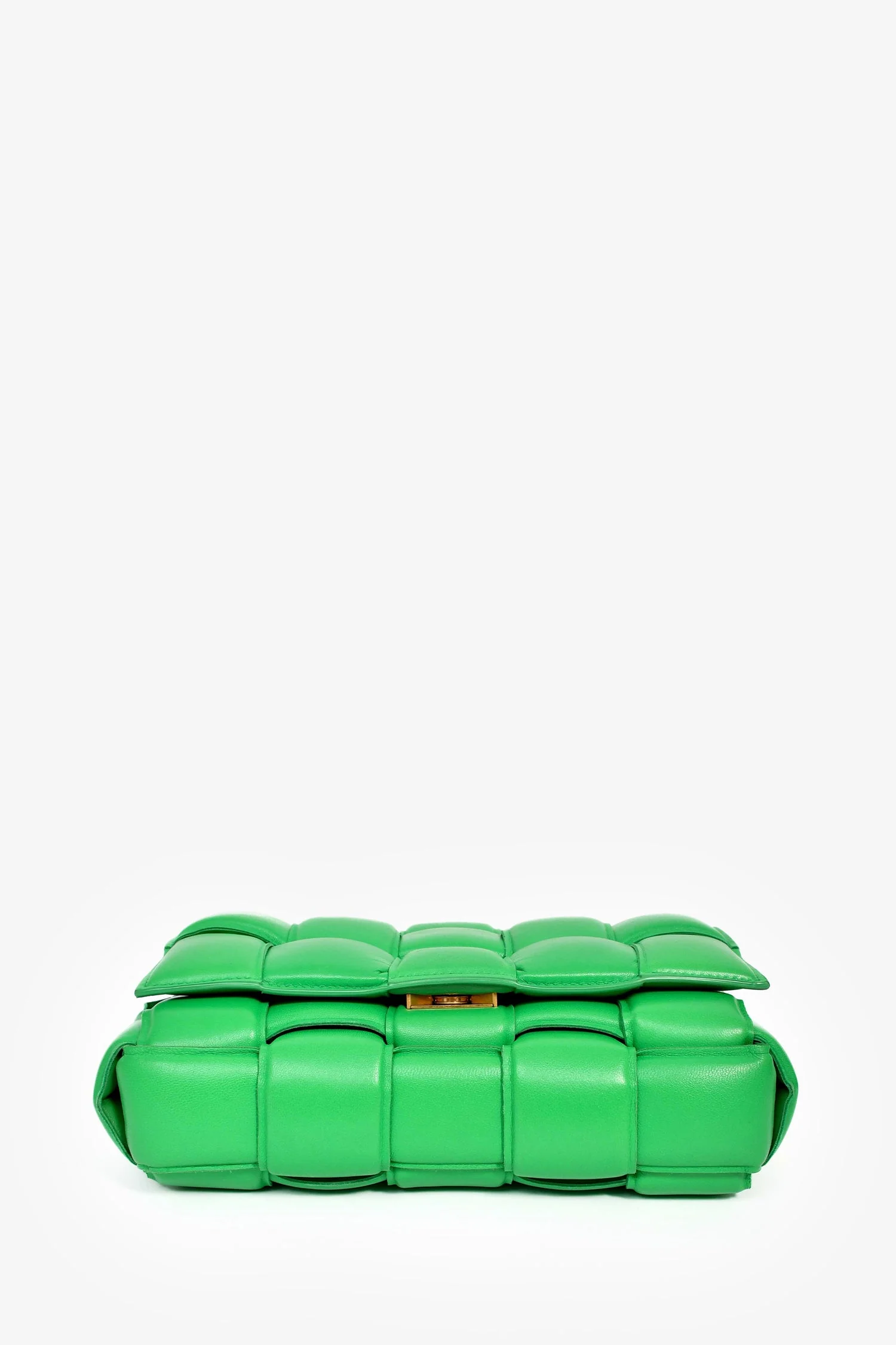 Bottega Veneta Green Leather Padded Cassette on Chain - Image 4