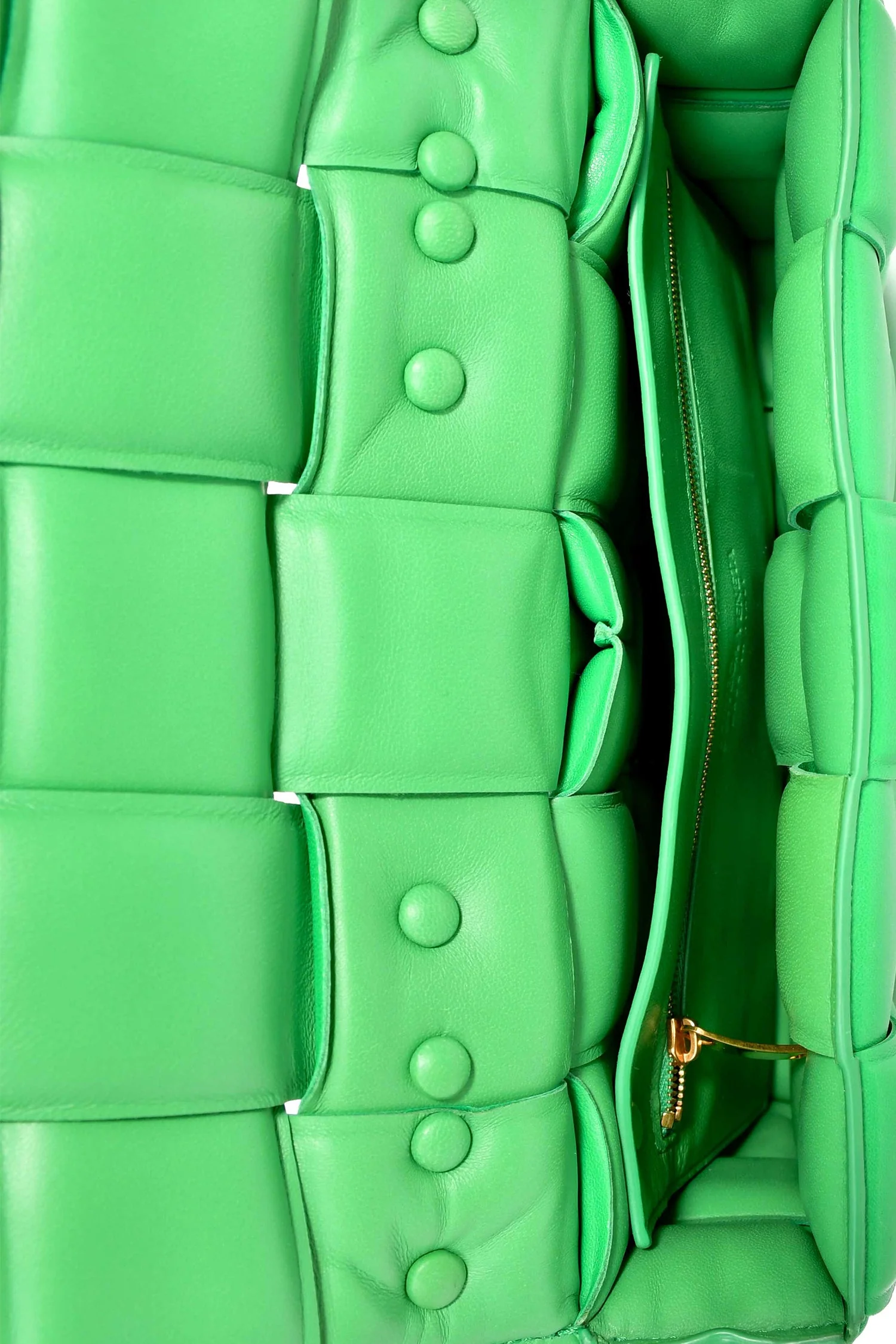 Bottega Veneta Green Leather Padded Cassette on Chain - Image 6