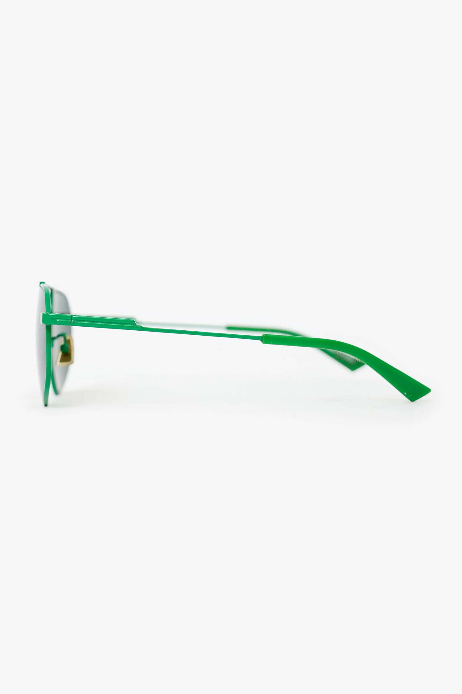 Bottega Veneta Green Metal Frame Aviator Tinted Sunglasses - Image 3