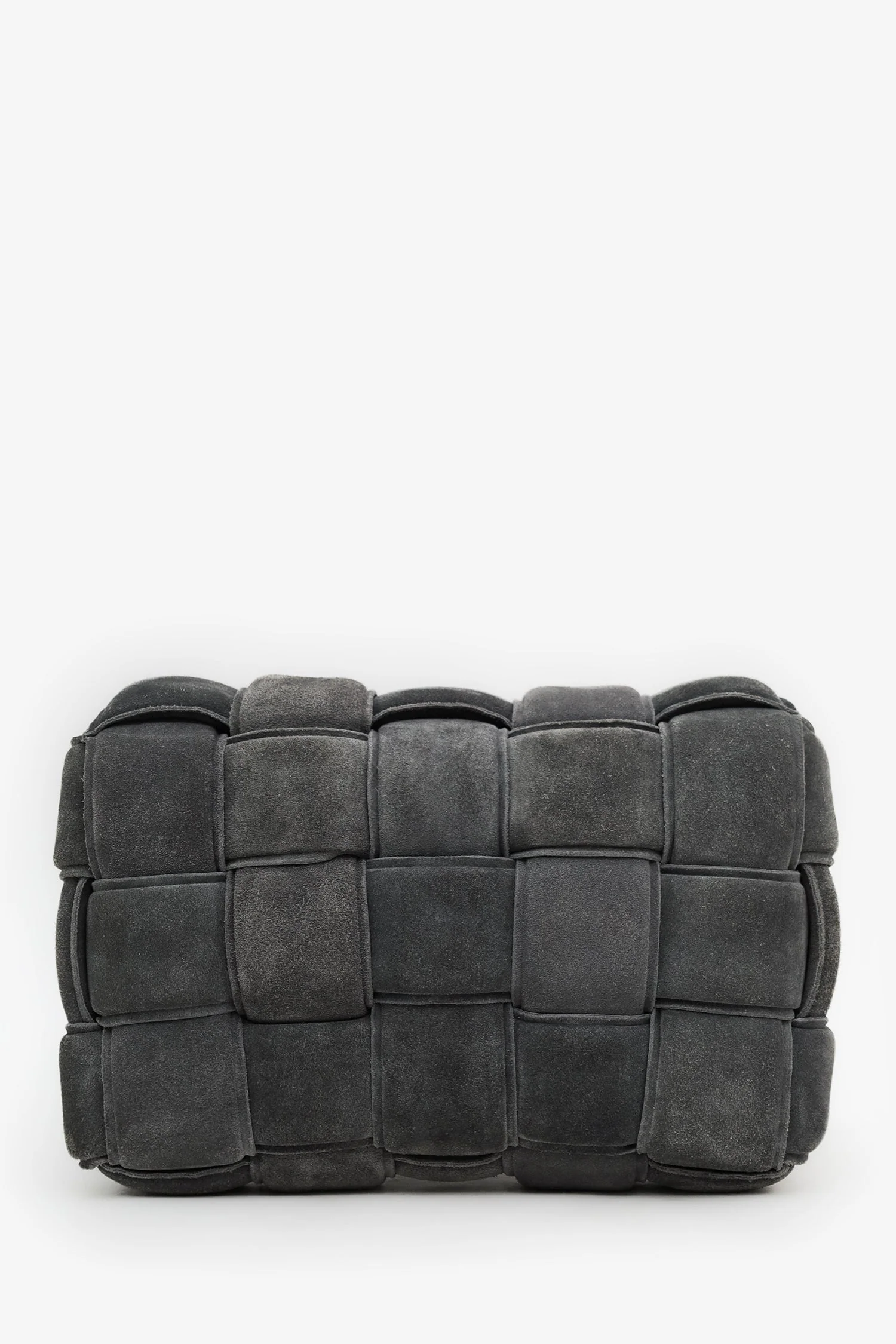 Bottega Veneta Grey Suede Padded Cassette Crossbody Bag - Image 2