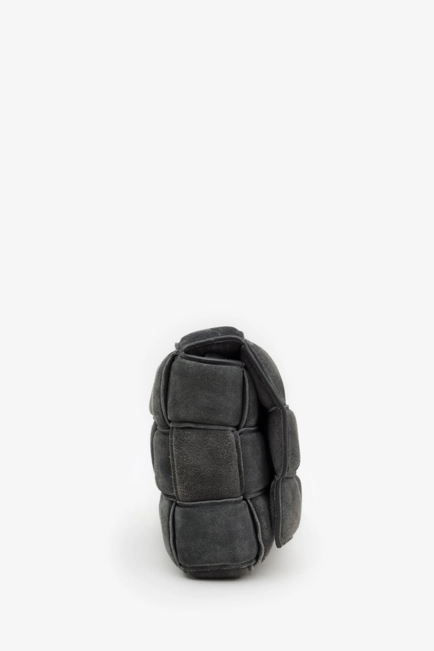Bottega Veneta Grey Suede Padded Cassette Crossbody Bag - Image 3