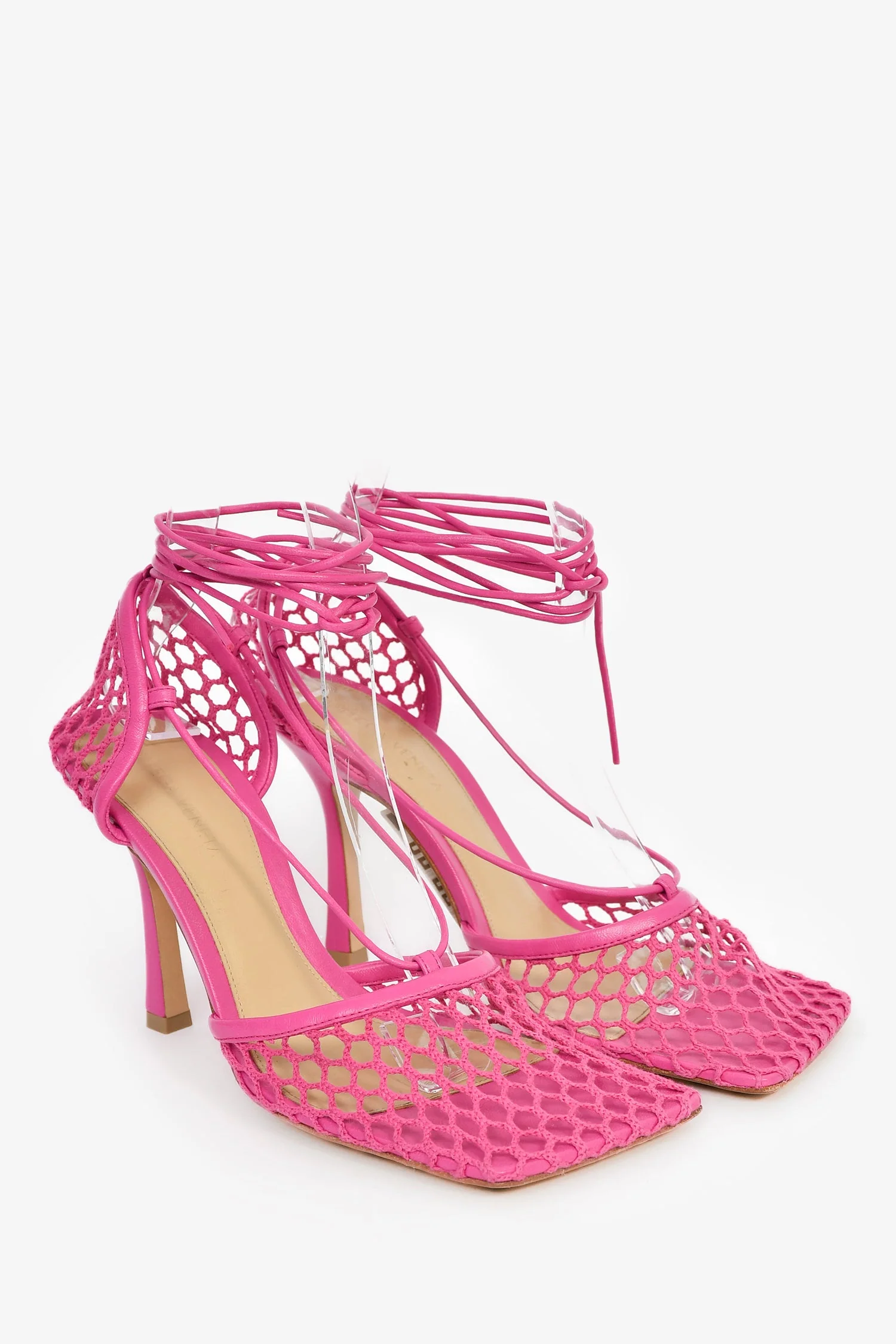 Bottega Veneta Magenta 'Stretch' Wrap Heels Size 38 - Image 2