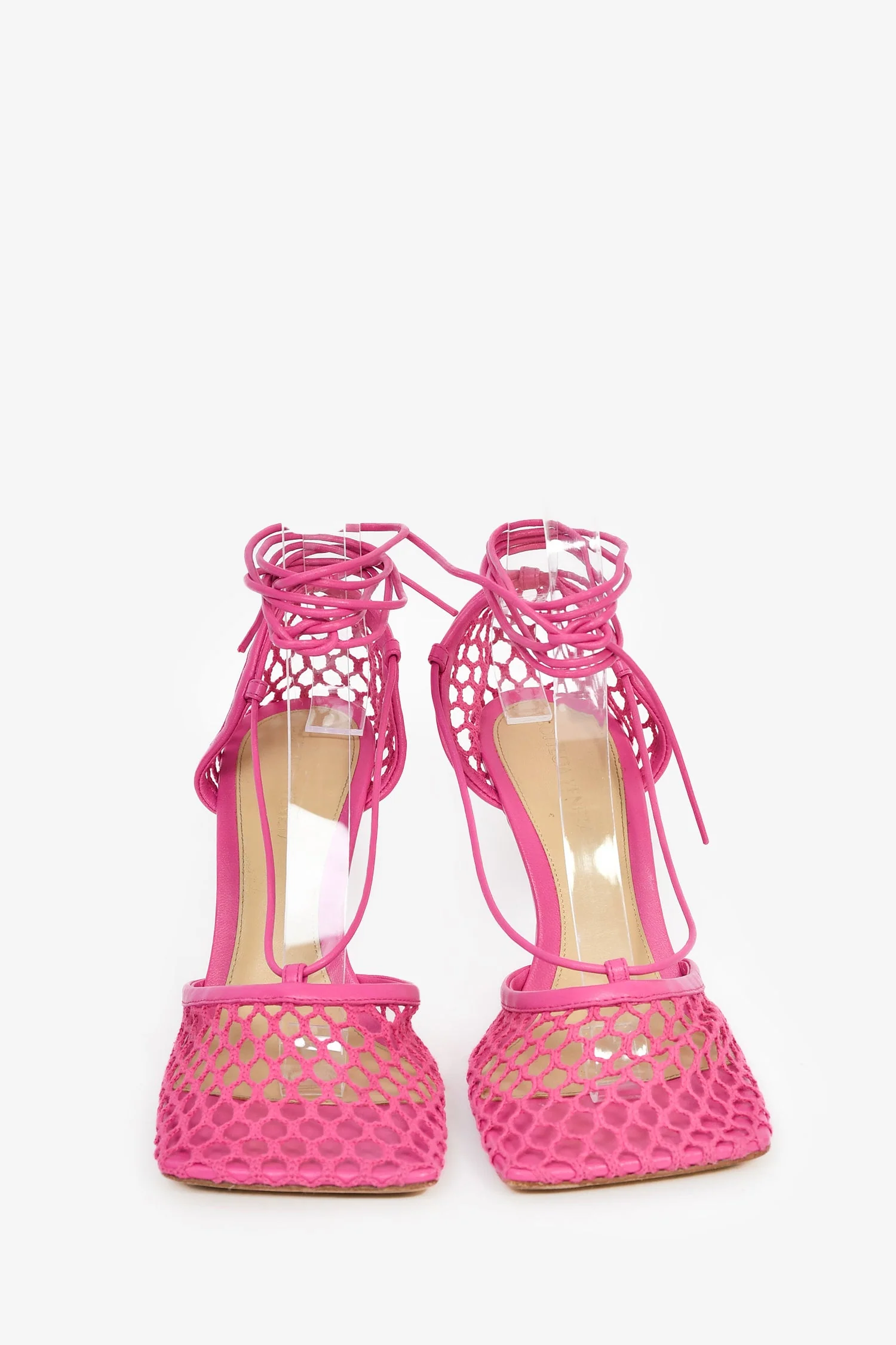 Bottega Veneta Magenta 'Stretch' Wrap Heels Size 38 - Image 3