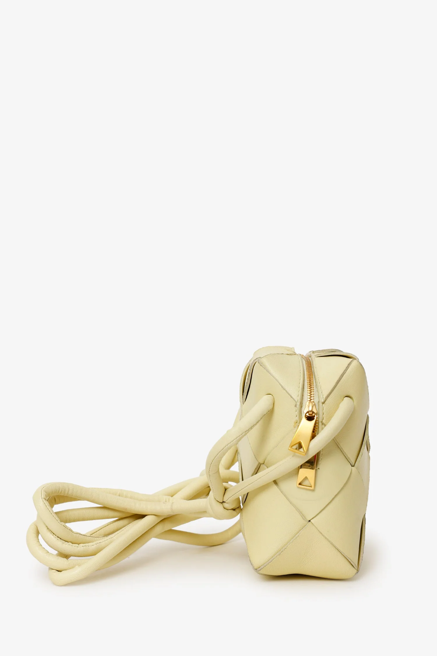 Bottega Veneta Pale Yellow Cassette Camera Crossbody - Image 3