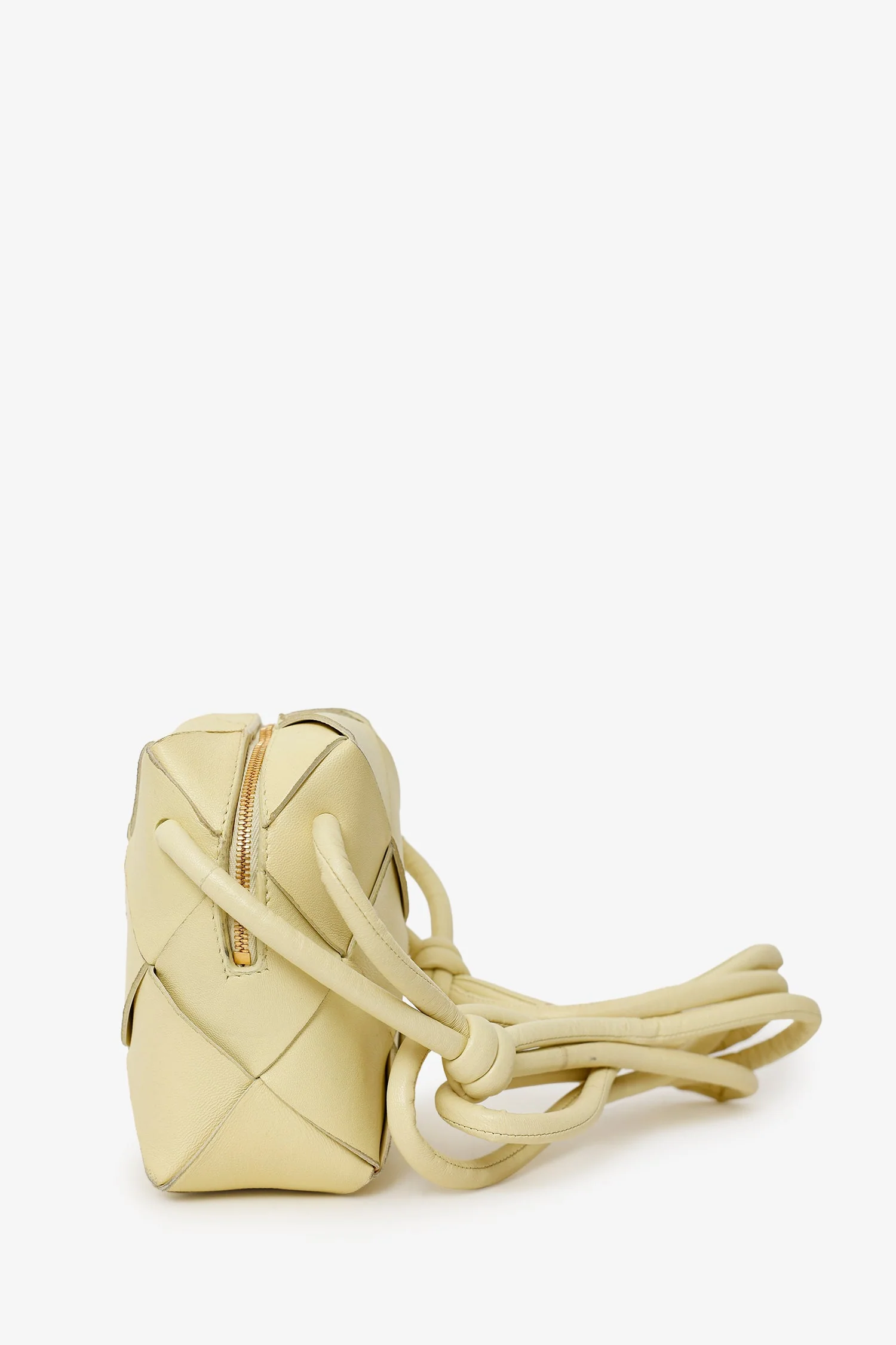 Bottega Veneta Pale Yellow Cassette Camera Crossbody - Image 4