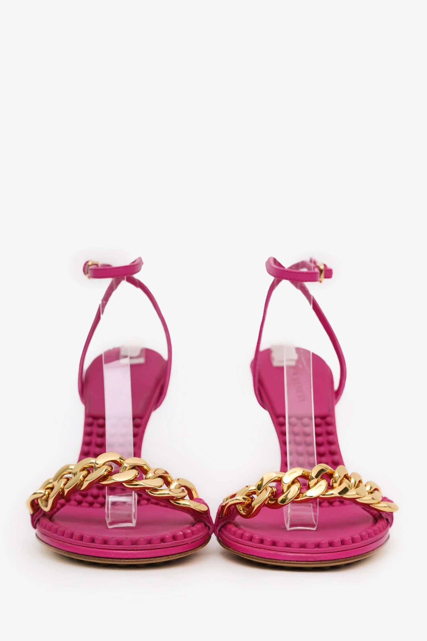 Bottega Veneta Pink Chain Ankle Strap Heels Size 36 - Image 3