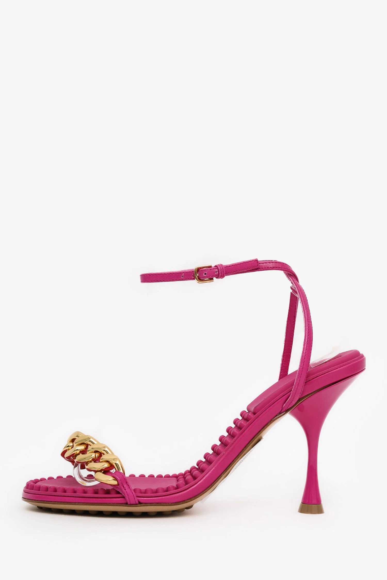Bottega Veneta Pink Chain Ankle Strap Heels Size 36 - Image 4
