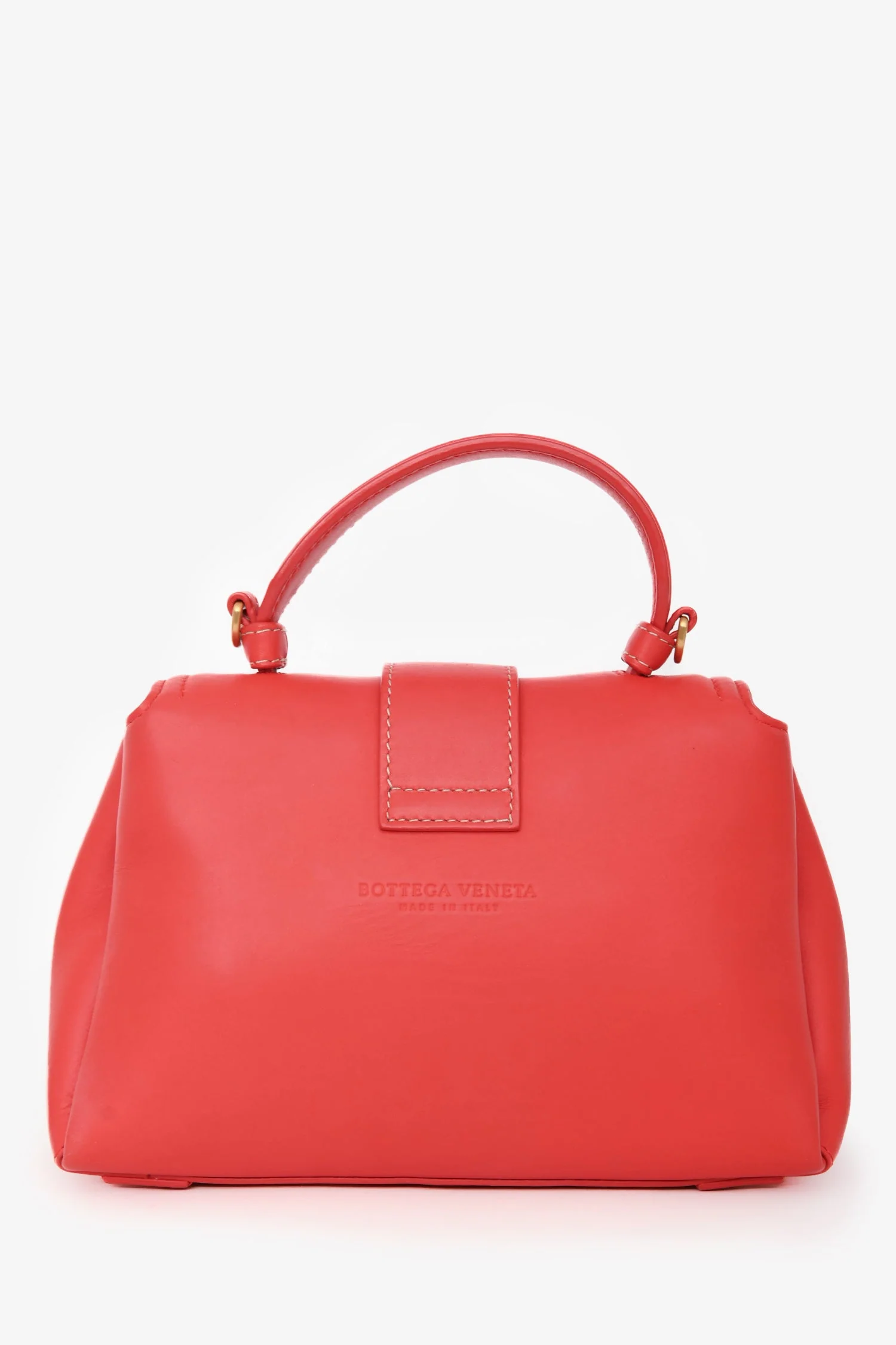 Bottega Veneta Red Intrecciato Leather Piazza Top Handle Bag with Strap - Image 2
