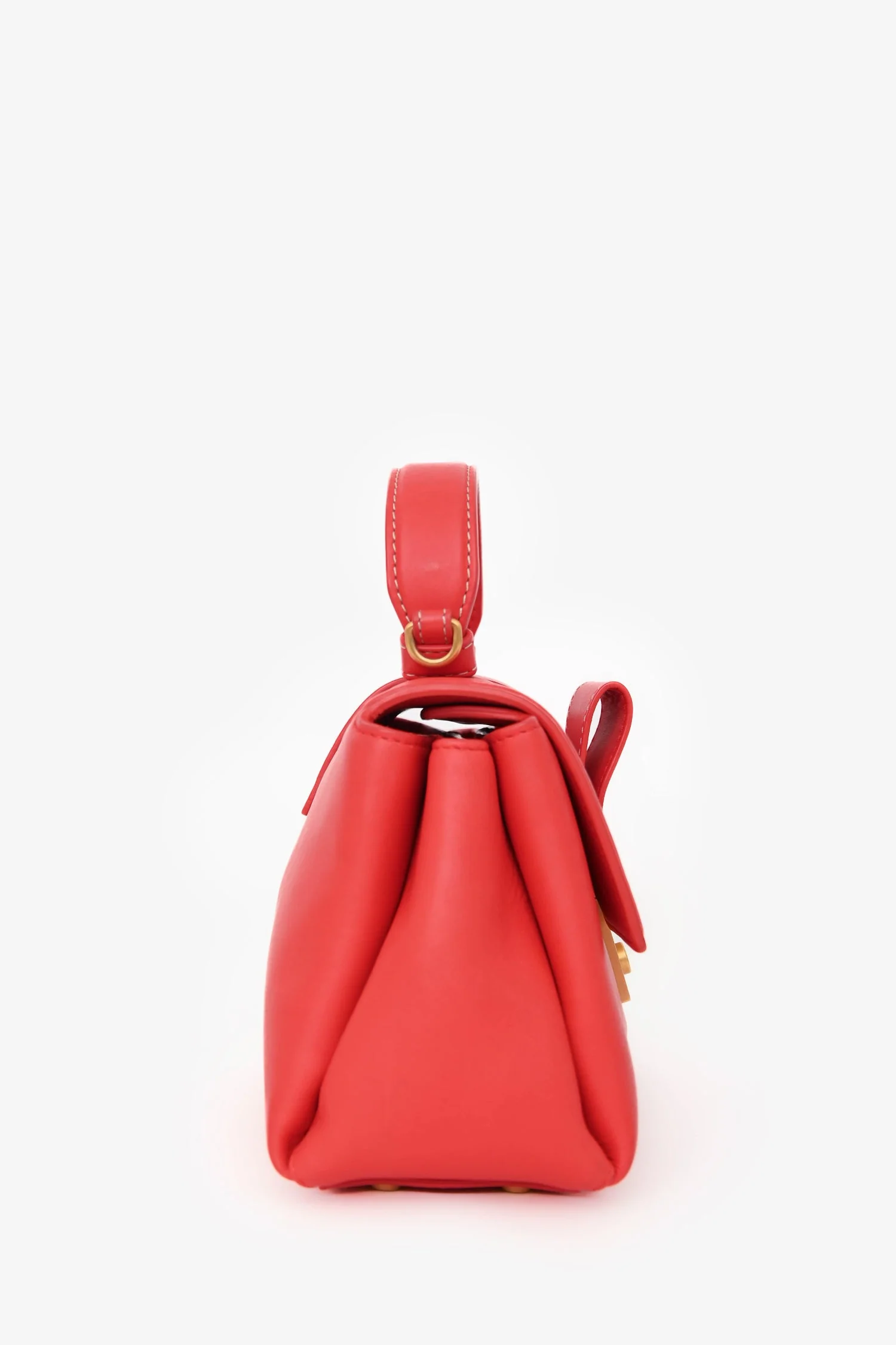Bottega Veneta Red Intrecciato Leather Piazza Top Handle Bag with Strap - Image 3