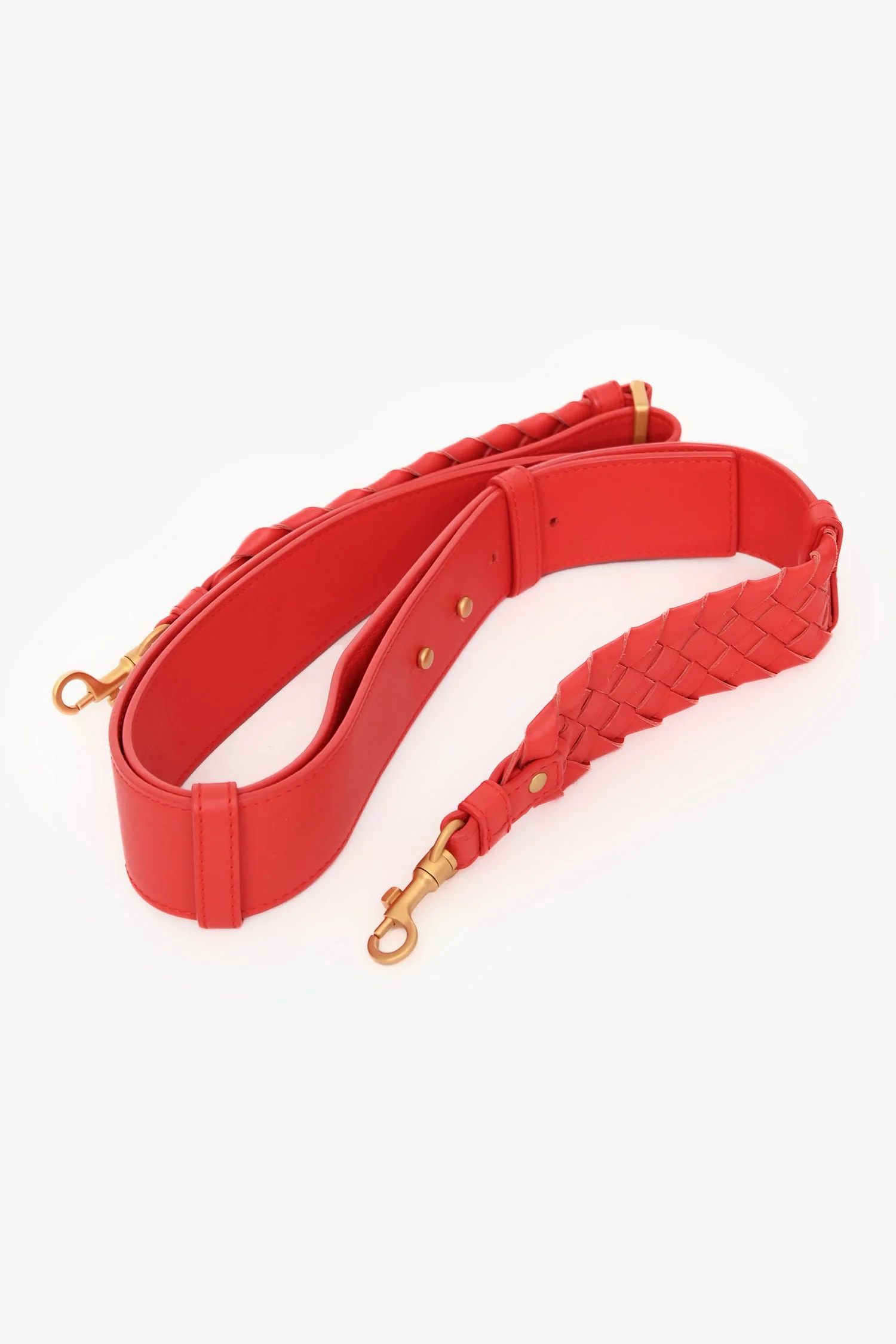 Bottega Veneta Red Intrecciato Leather Piazza Top Handle Bag with Strap - Image 7
