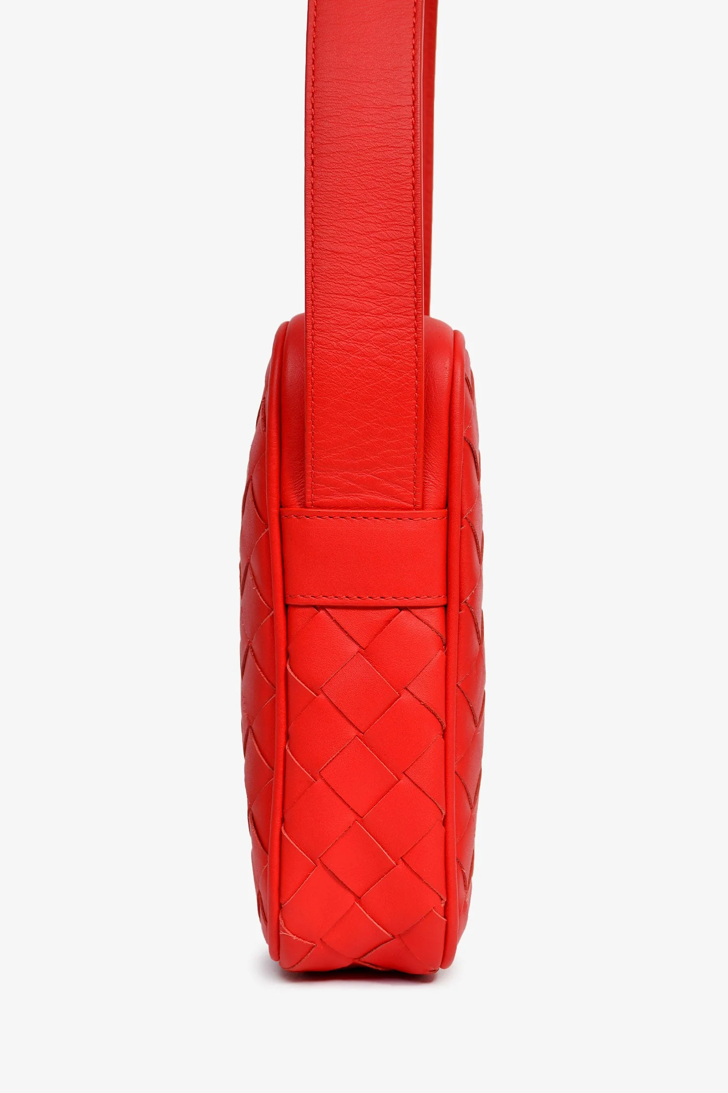 Bottega Veneta Red Leather Intrecciato Leather Phone Pouch - Image 3