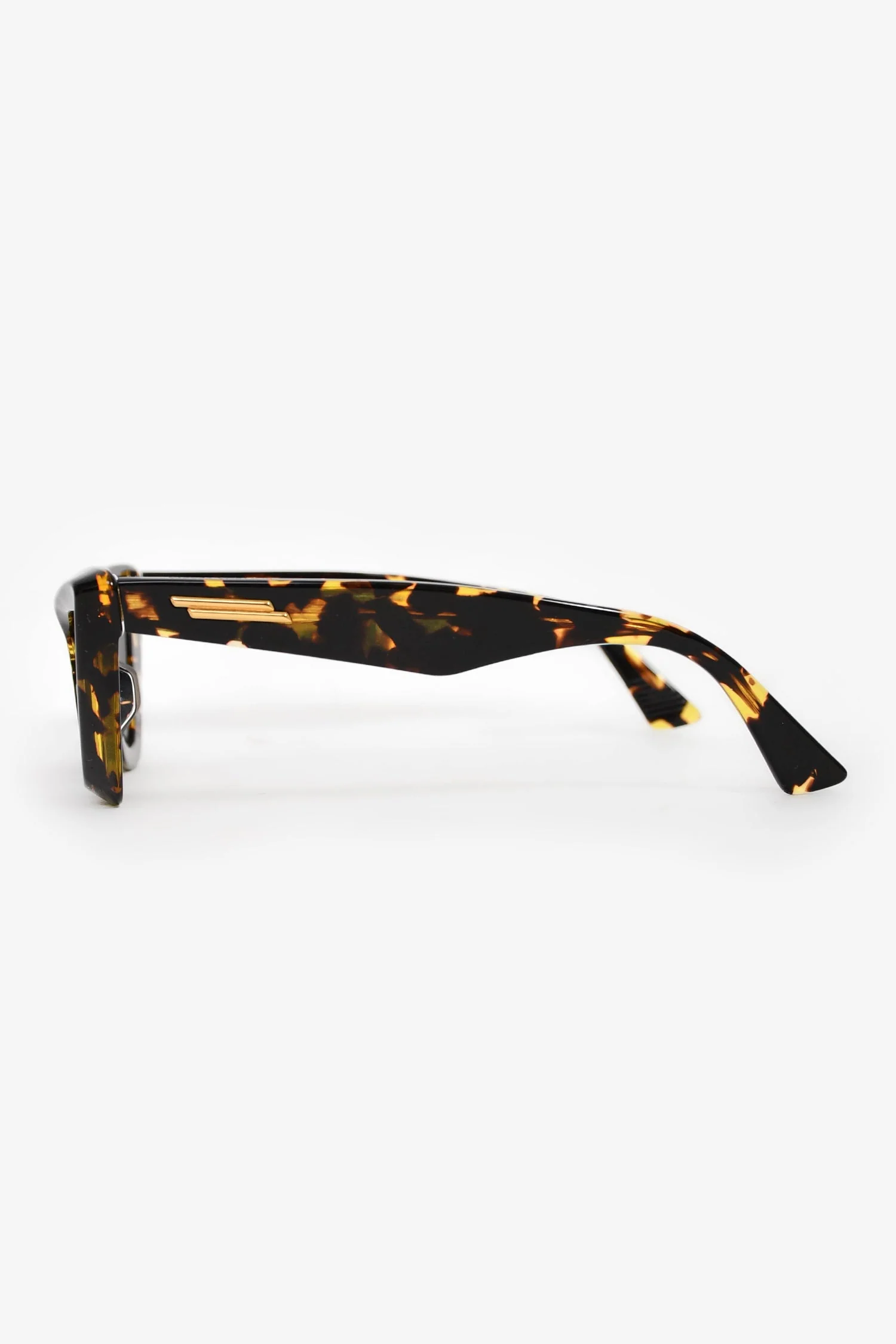 Bottega Veneta Tortoise Shell Angle Acetate Pointed Cat Eye Sunglasses - Image 3