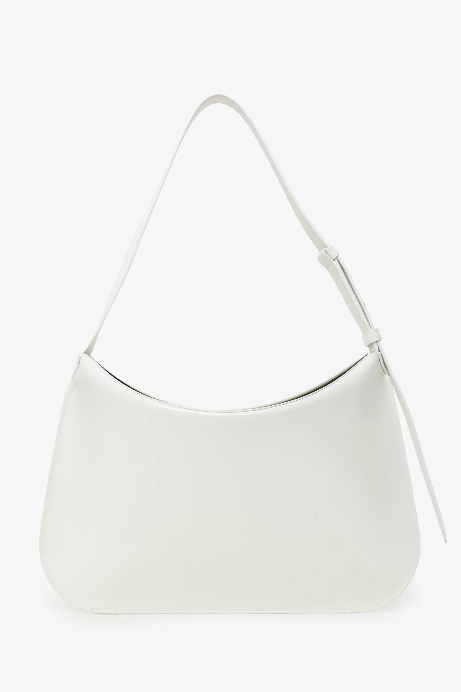 Bottega Veneta White Brushed Calfskin Flap Shoulder Bag With Green Metal Detail - Image 3