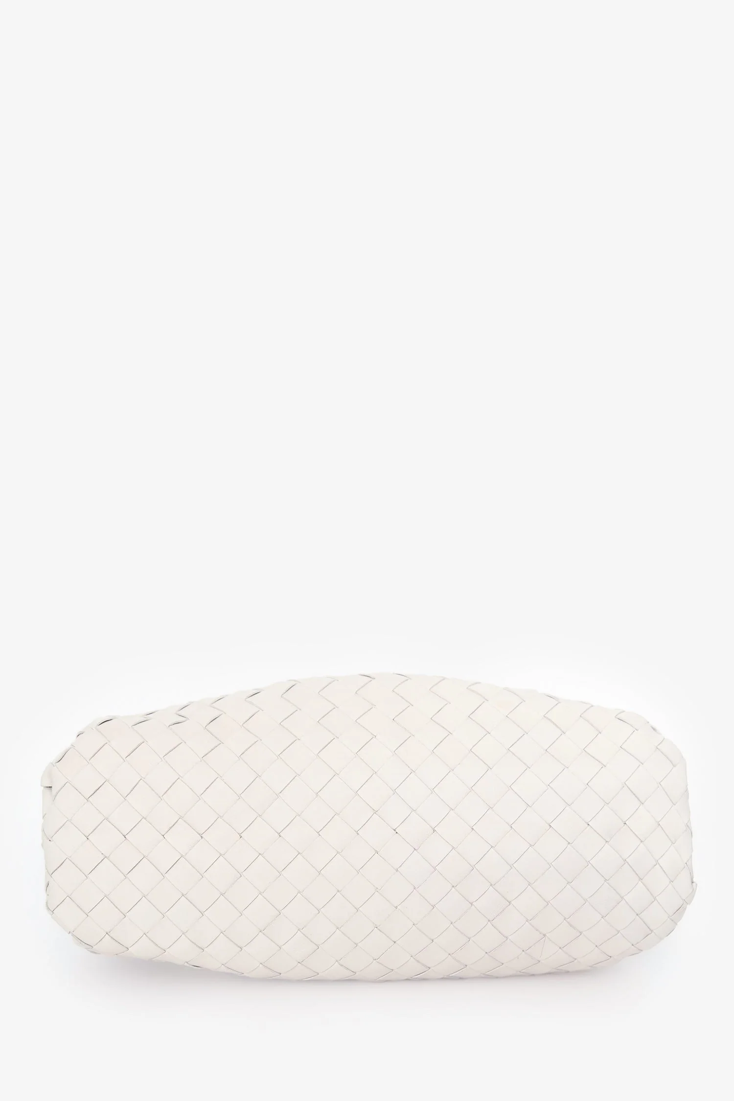 Bottega Veneta White Ecru Leather Intrecciato Large Classic Pouch - Image 5