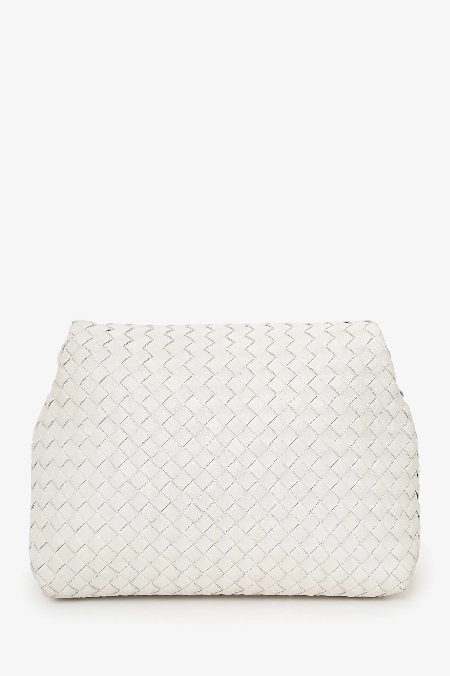 Bottega Veneta White Intrecciato Leather Fold Bag - Image 2