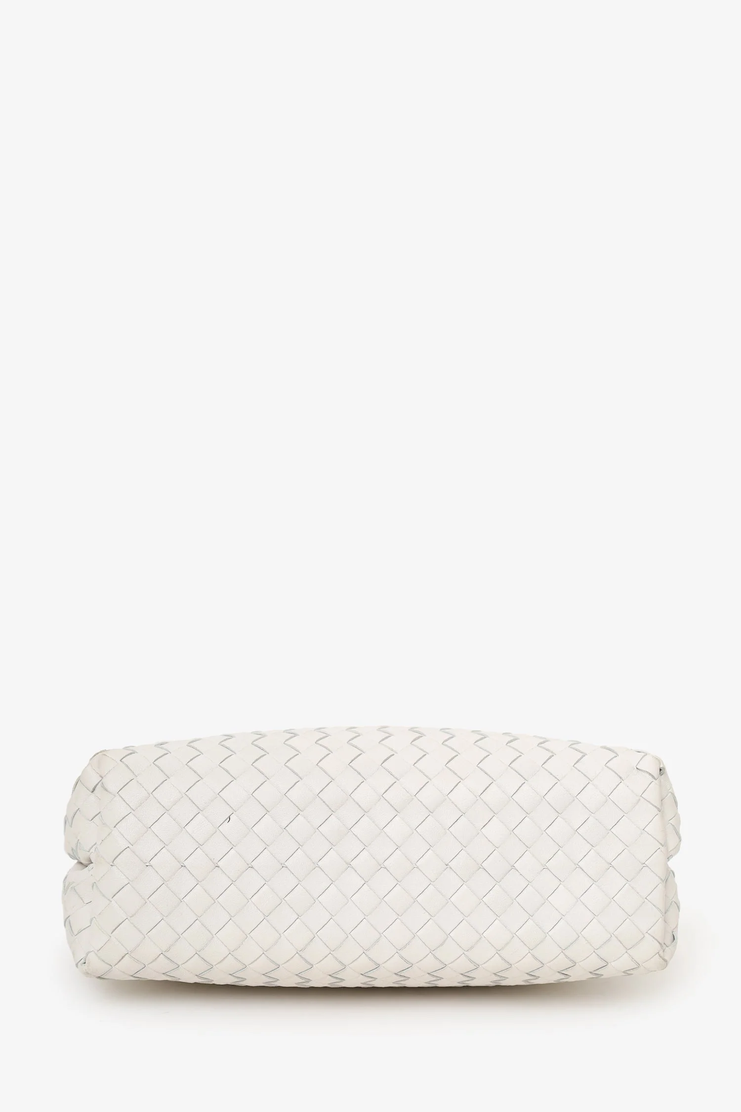 Bottega Veneta White Intrecciato Leather Fold Bag - Image 5